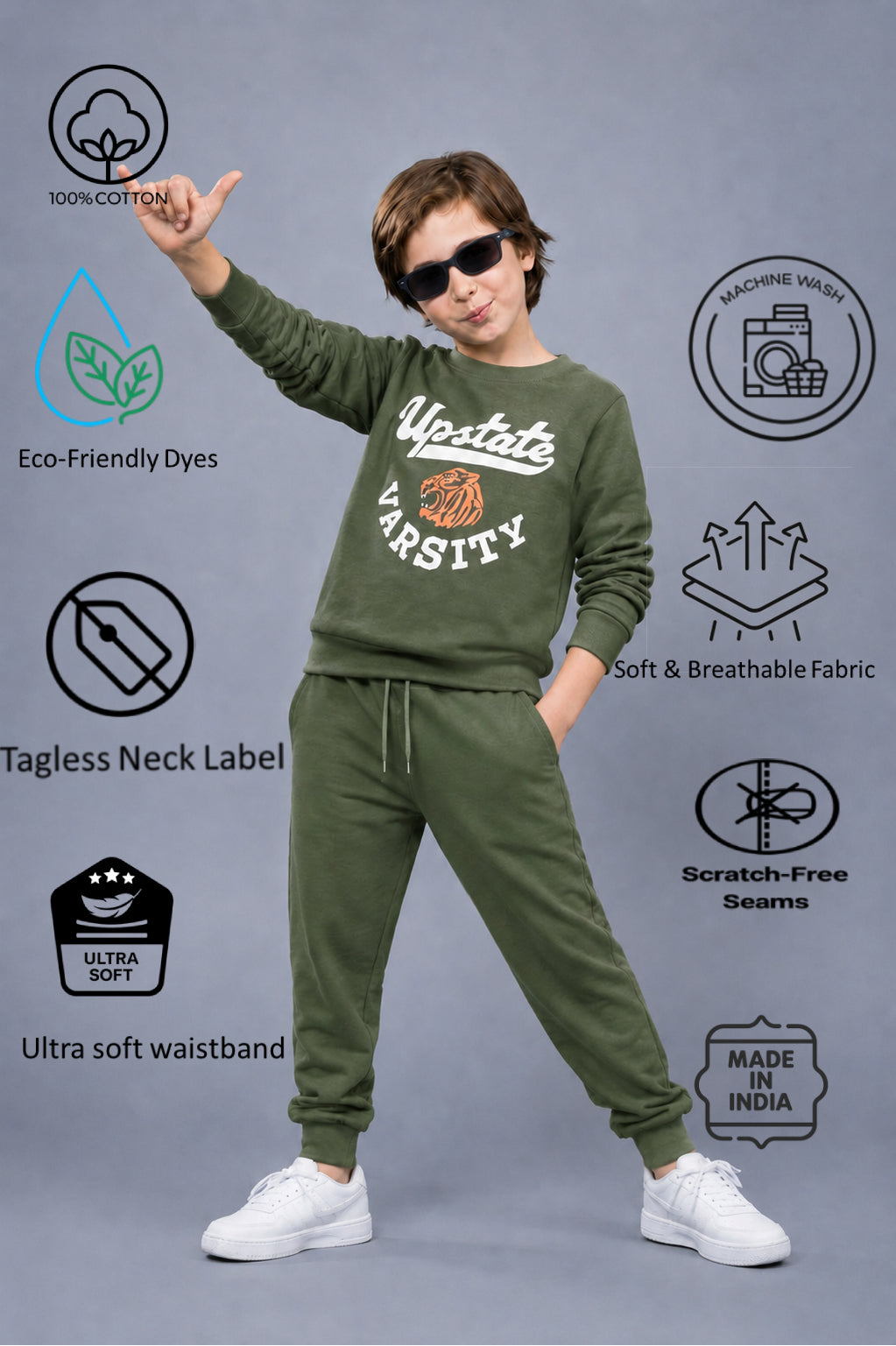 Boys Premium Soft Cotton full sleeve T-shirt and jogger pant Clothing Set