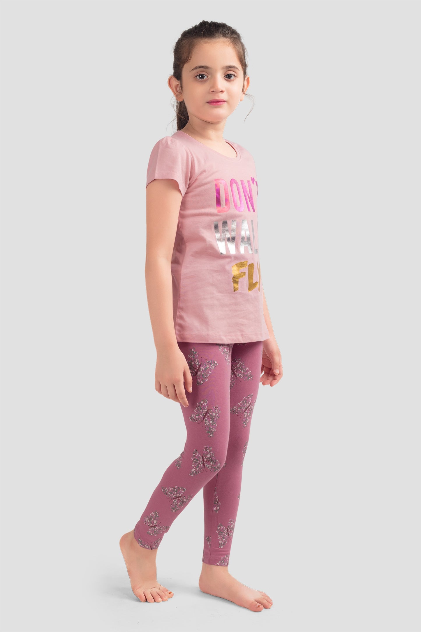 Girls Pure cotton All Over Printed Top and Leggings Set (Pack Of 4 ) - Multi