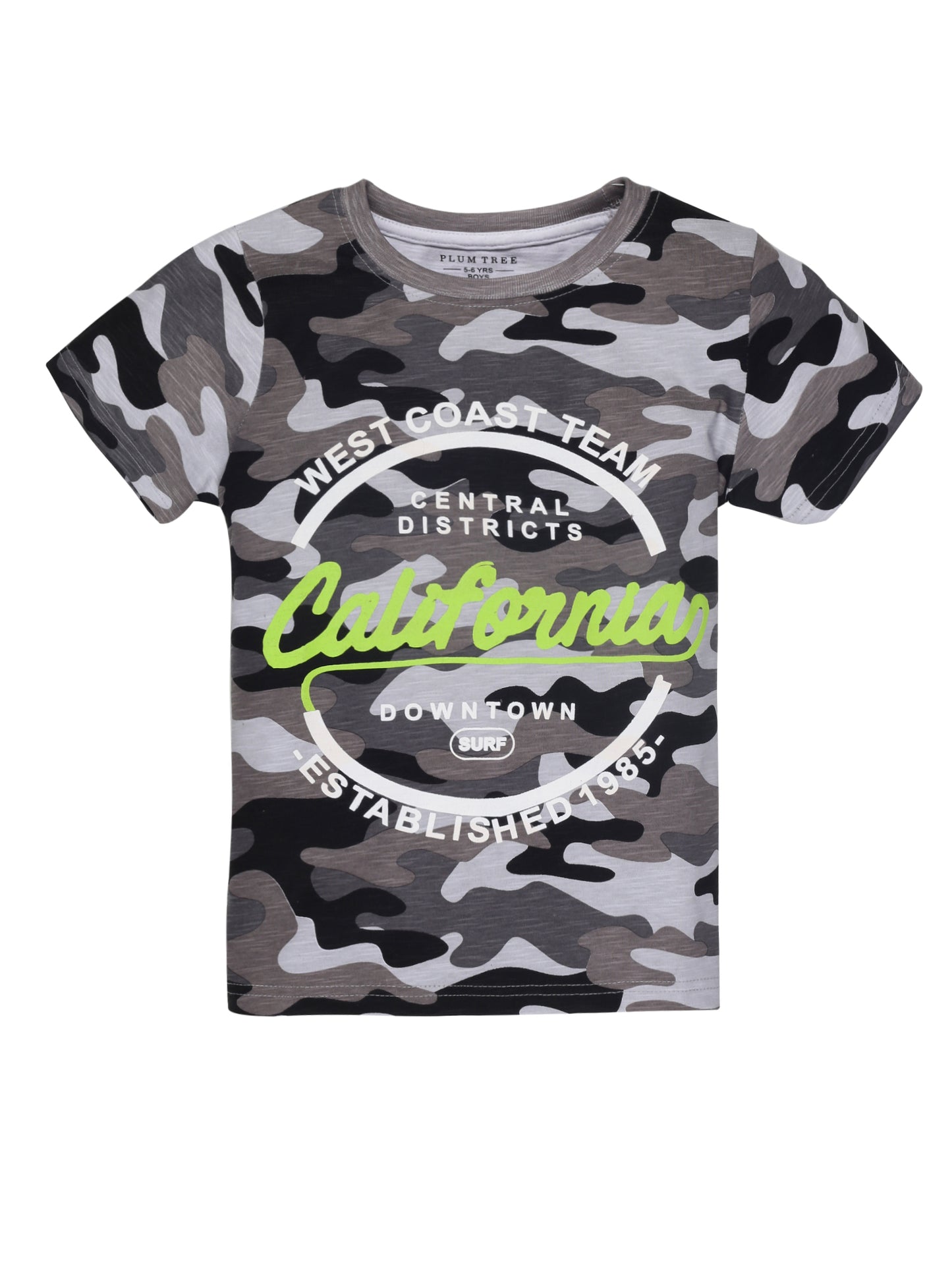 Plum Tree Boys Half Sleeve Camoflague Print T-shirt( Pack of 2)-LIGHT GREY CAMOFLAGUE