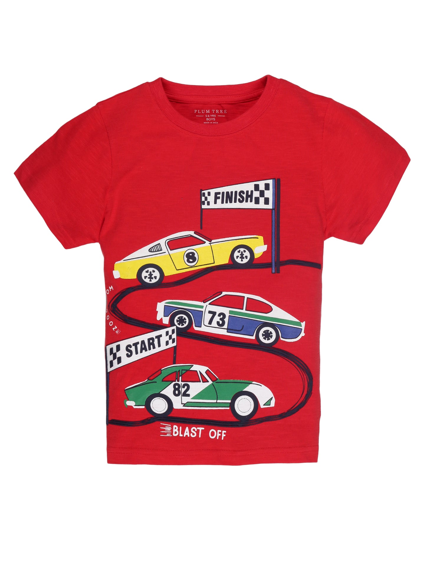 Plum Tree Boys Half Sleeve Champion Print T-shirt( Pack of 2)-RED WHITE