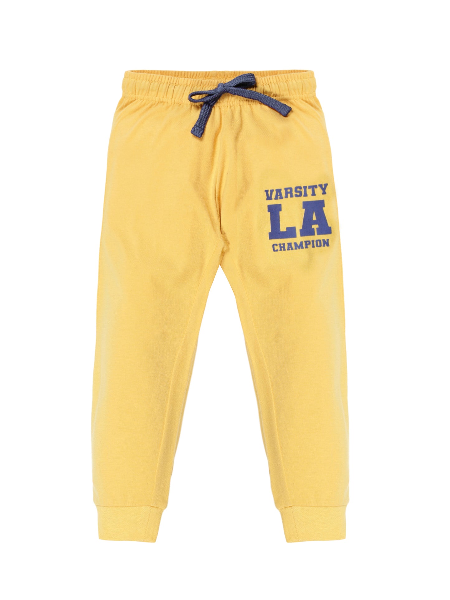 Plum Tree Boys NYC Print Jogger Track pant( Pack of 2)-YELLOW NAVY