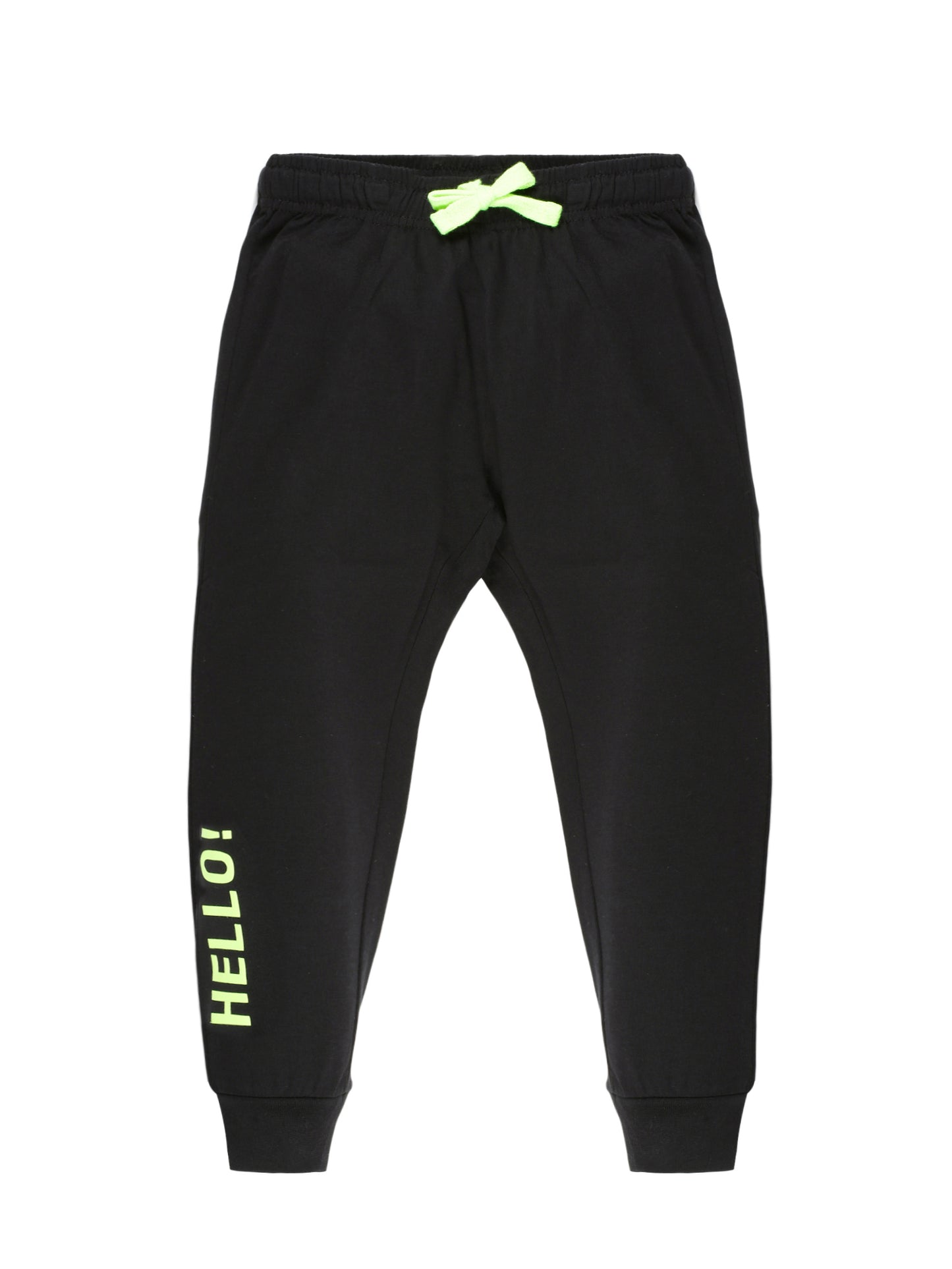 Plum Tree Boys New York Print Jogger Track pant( Pack of 2)-BLACK ORANGE