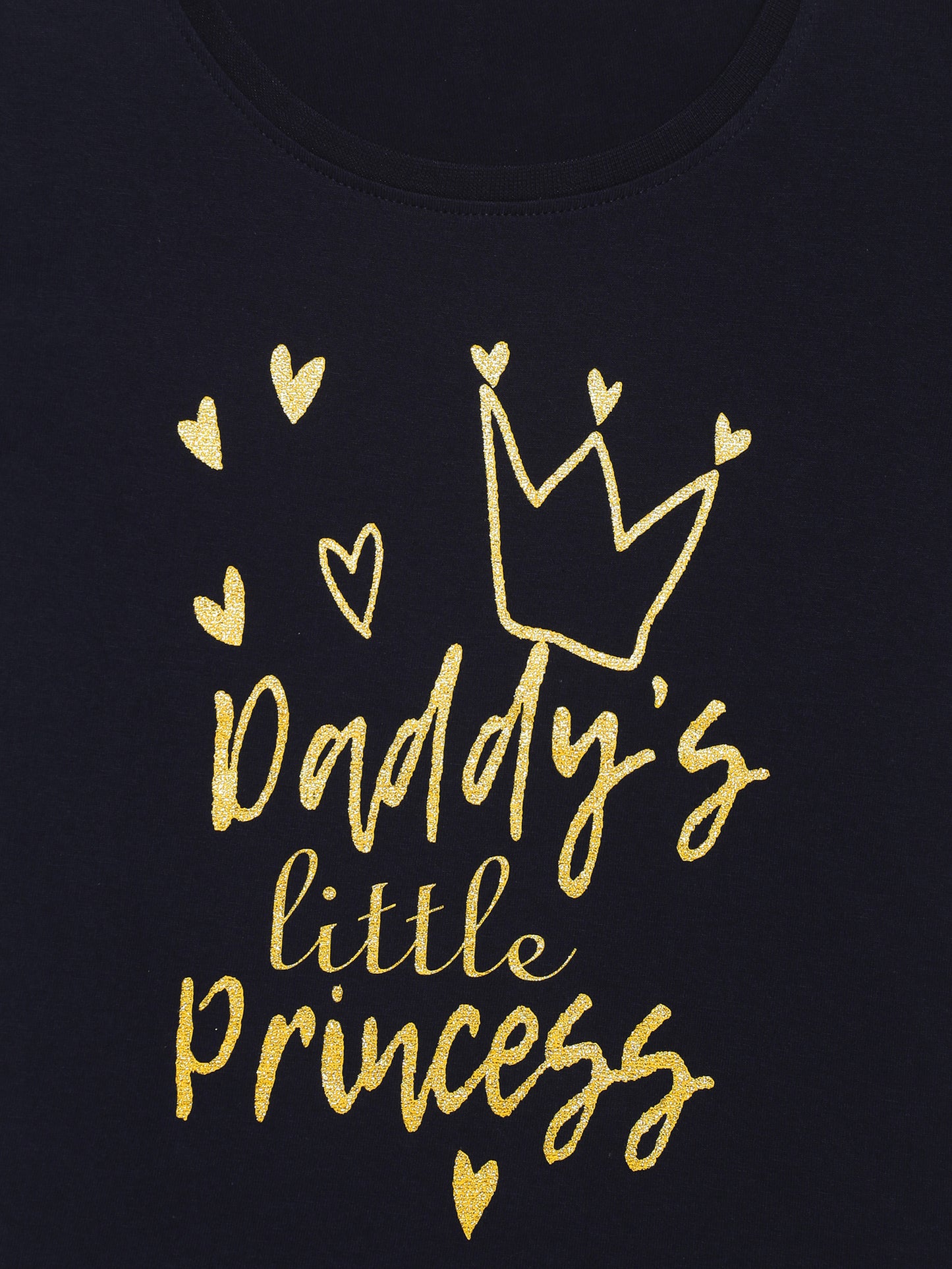 Plum Tree Girls Half Sleeve Little princess Print T-shirt and short( Sets)-BLACK DARK ORANGE