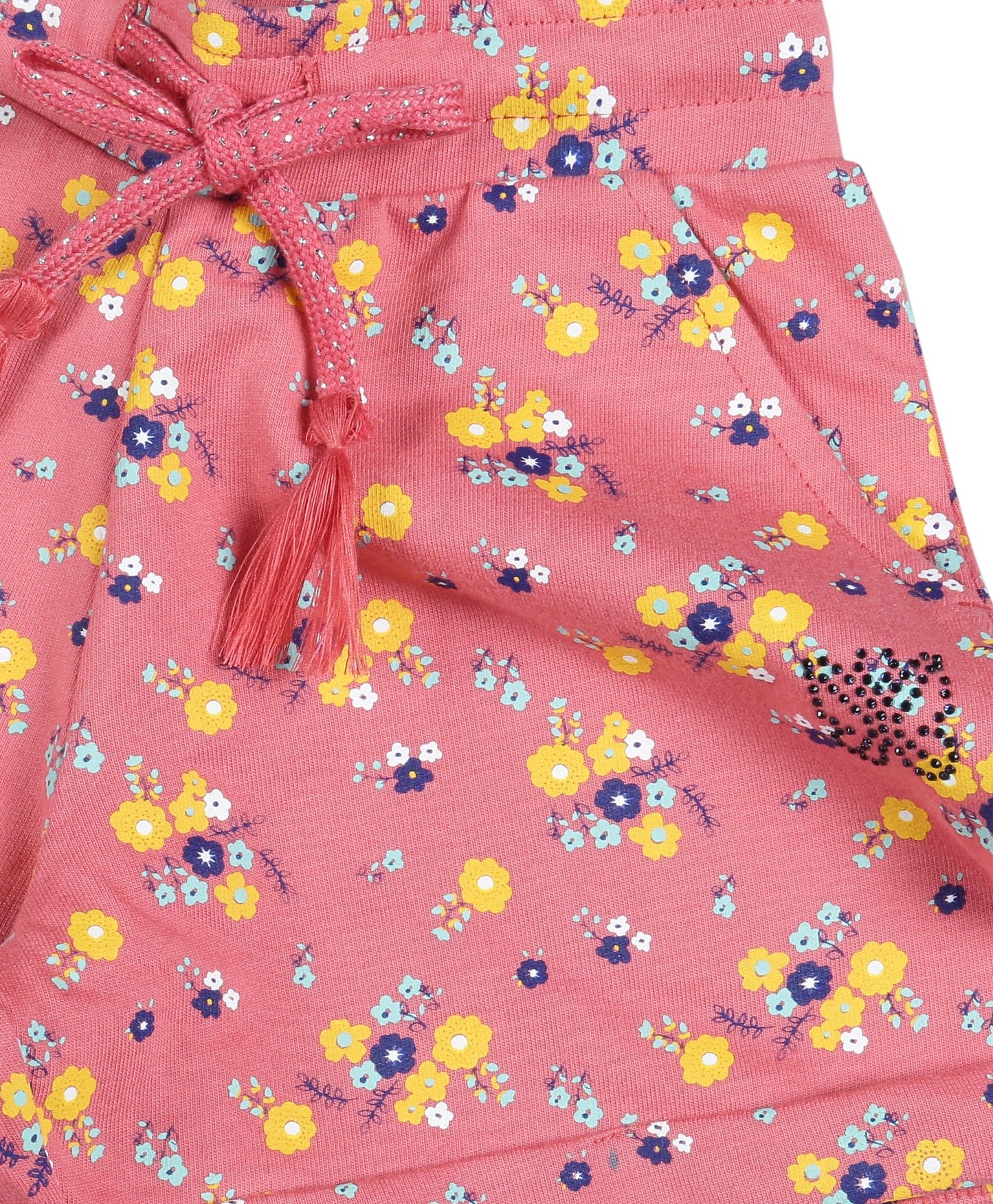 Plum Tree Girls Half Sleeve Little princess Print T-shirt and short( Sets)-BLACK DARK ORANGE