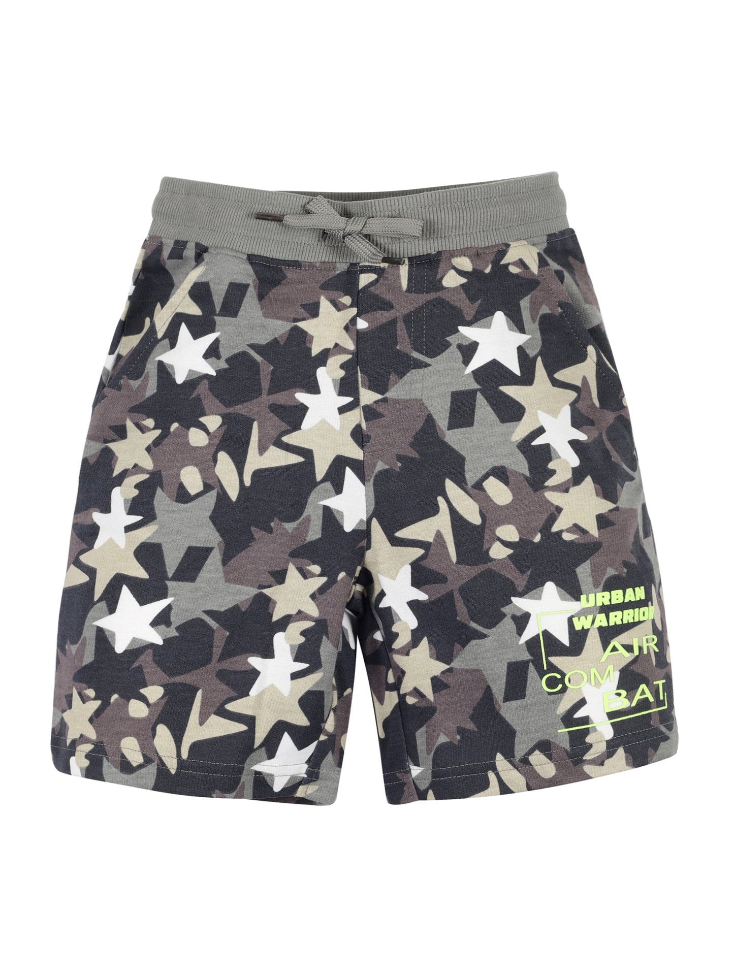 Plum Tree Boys Half Sleeve Cool Print T-shirt & Shorts ( Sets)-YELLOW CAMO