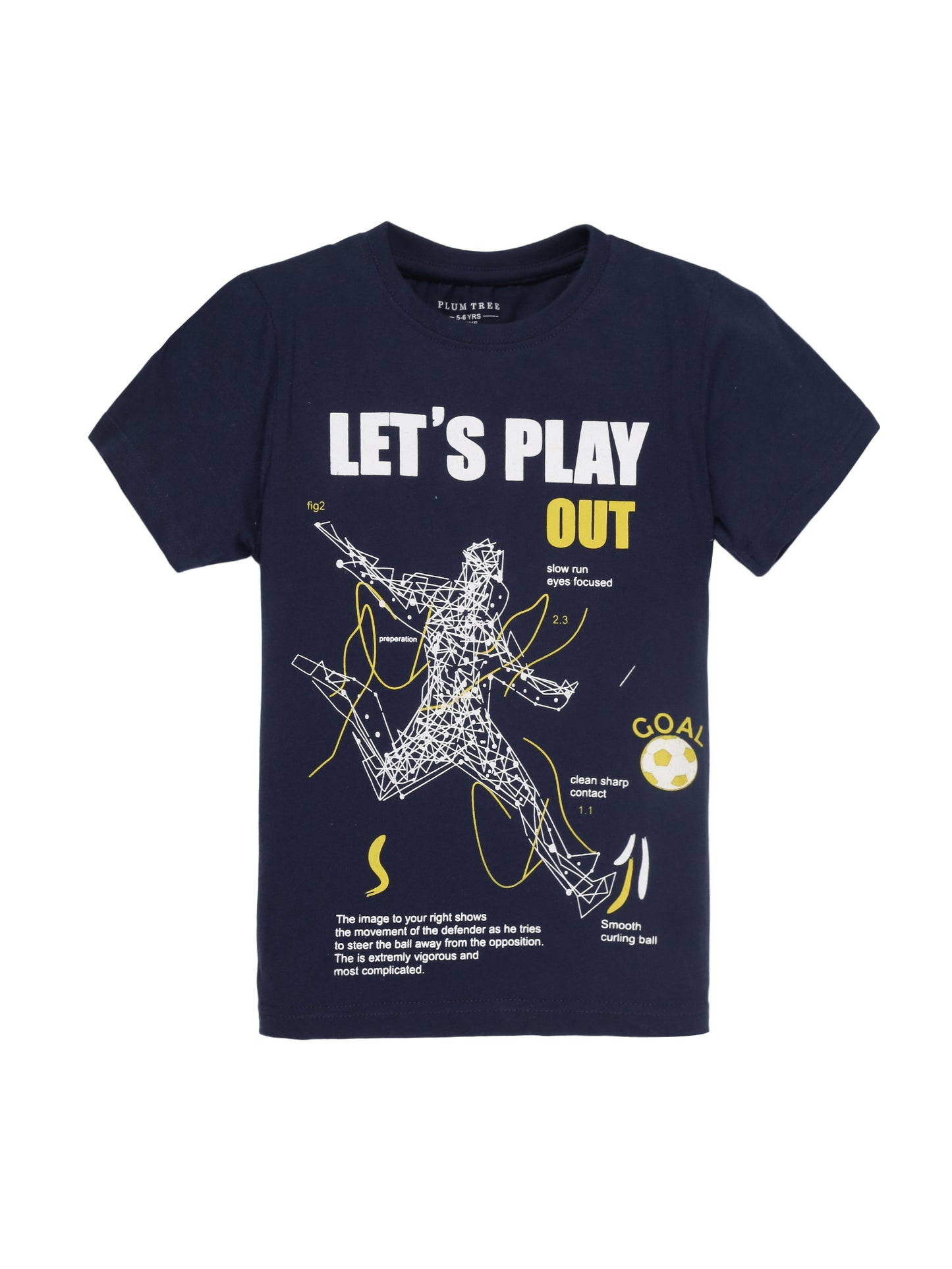 Plum Tree Boys Half Sleeve Play Out Print T-shirt & Shorts ( Sets)-NAVY COBALT