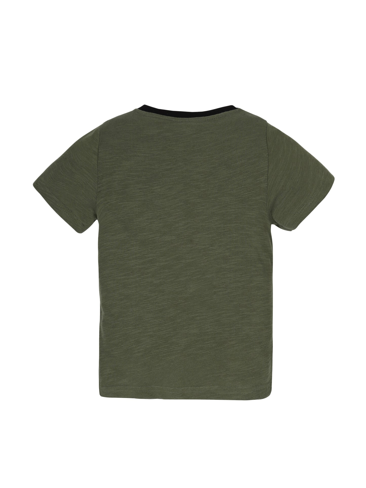 Plum Tree Boys Half Sleeve Jeep Print T-shirt( Pack of 2)-OFF WHITE OLIVE