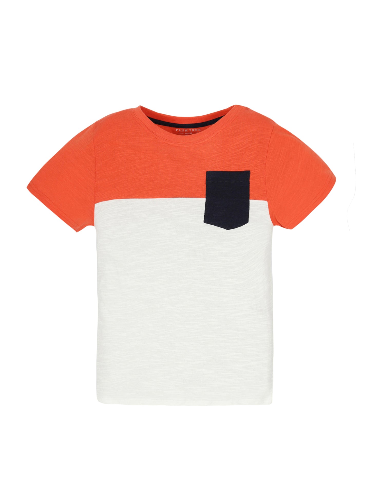 Plum Tree Boys Half Sleeve Tiger Print T-shirt( Pack of 2)-OFF WHITE BLACK