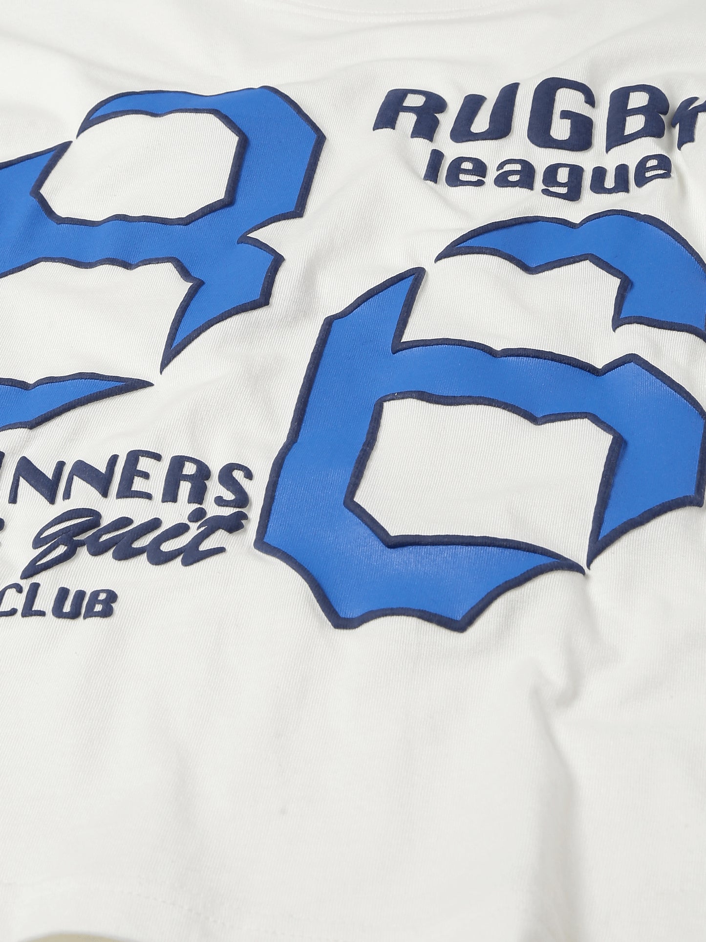 Plum Tree Boys Half Sleeve Rugby Club Print T-shirt & Shorts ( Sets)-OFF WHITE COBALT