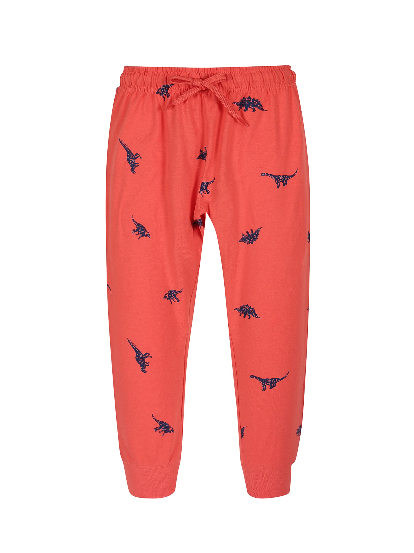 Plum Tree Boys Dianosaur Print Joggers ( Pack of 2)-RED AOP BLACK