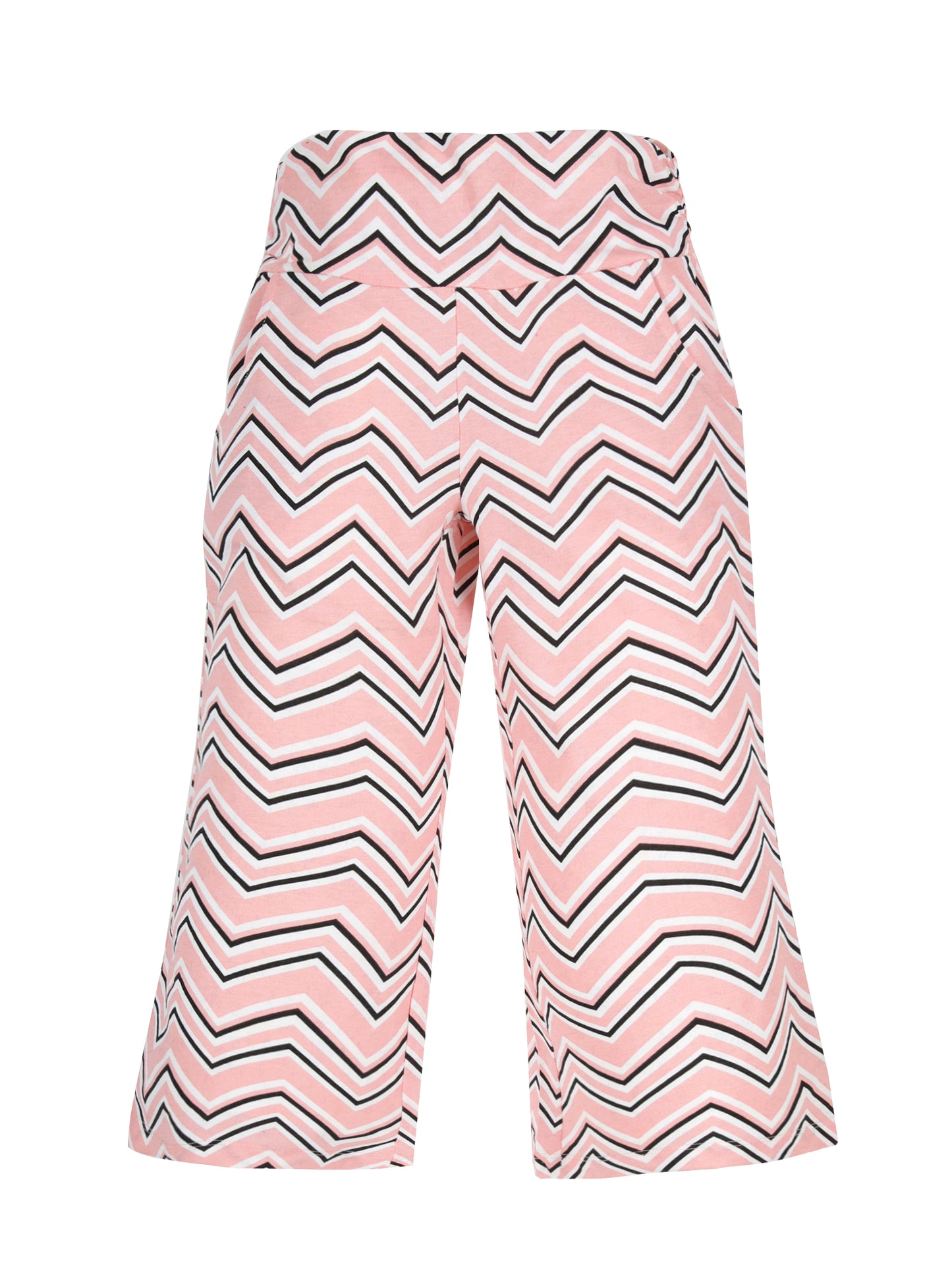 Plum Tree Girls Polka printed Flared Palazzo Pant( Pack of 2)-NAVY AOP PINK AOP