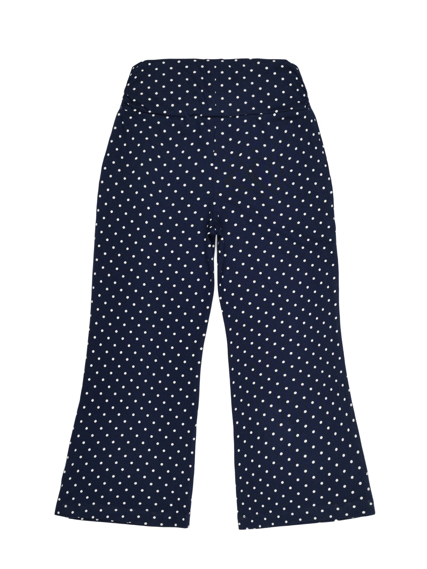 Plum Tree Girls Polka printed Flared Palazzo Pant( Pack of 2)-NAVY AOP PINK AOP