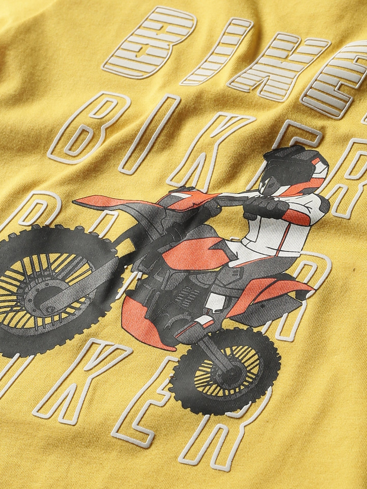 Plum Tree Boys Half Sleeve Biker Print T-shirt( Pack of 2)-YELLOW BLACK