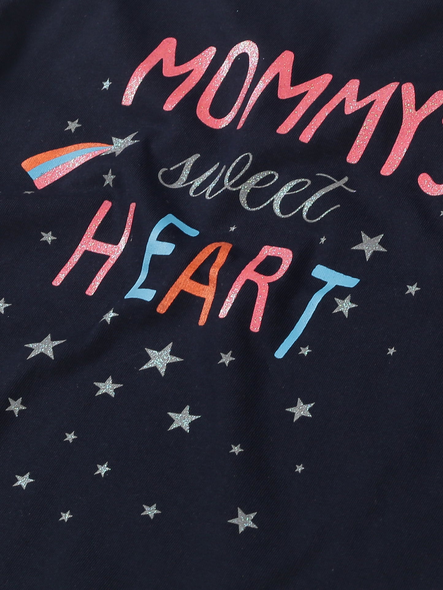 Plum Tree Girls Half Sleeve Mommy Heart Print T-shirt( Pack of 2)-NAVY WHITE