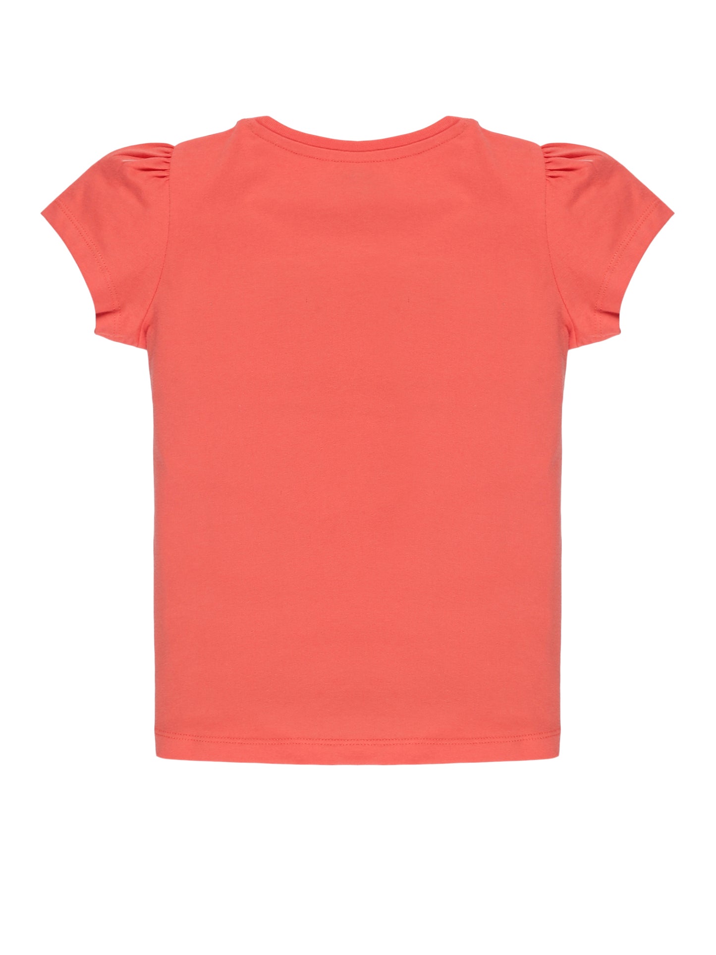 Plum Tree Girls Half Sleeve Summer Time Print T-shirt( Pack of 2)-CORAL WHITE