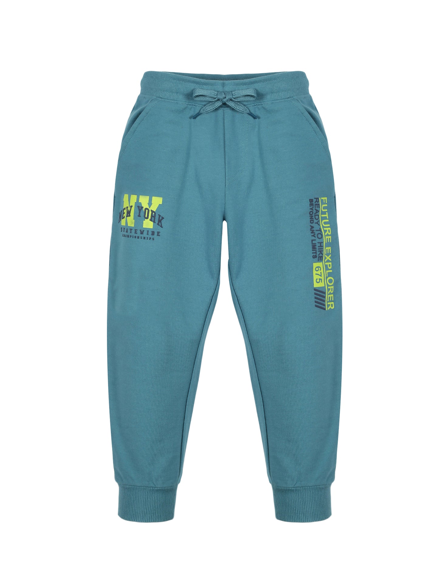 Plum Tree Boys New York Print Jogger Track Pant-AQUA