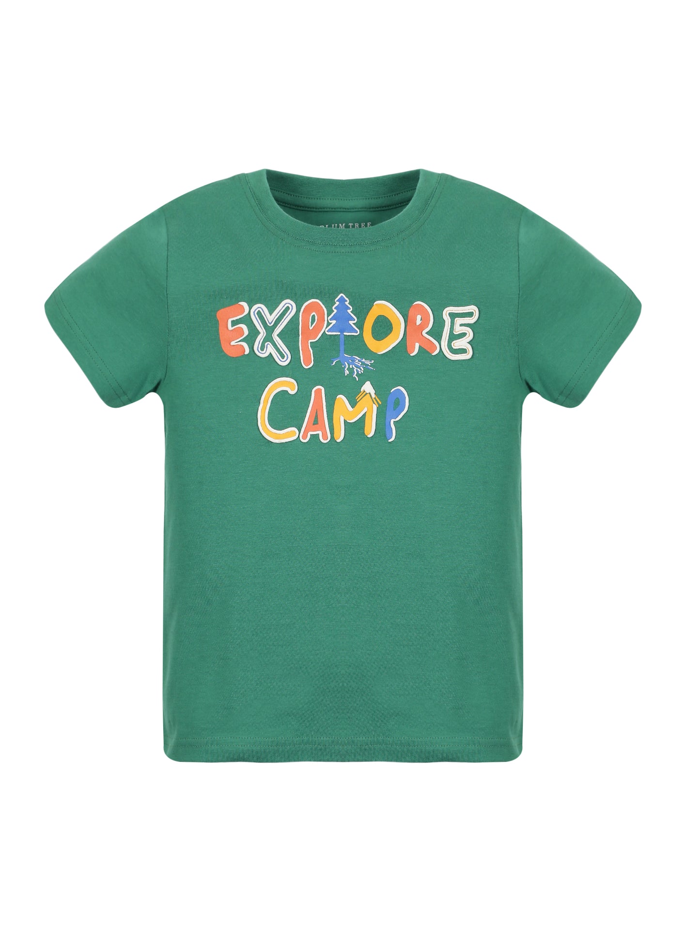 Plum Tree Boys Half Sleeve NYC Print T-shirt( Pack of 2)-GREEN WHITE
