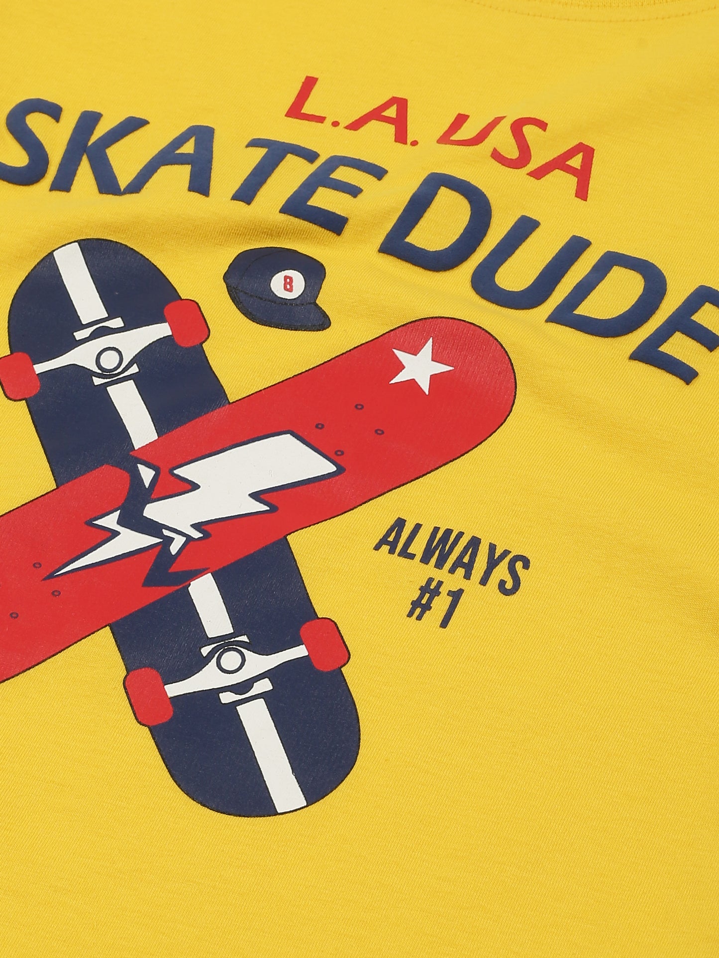 Plum Tree Boys Half Sleeve Skate Print T-shirt( Pack of 2)-WHITE YELLOW