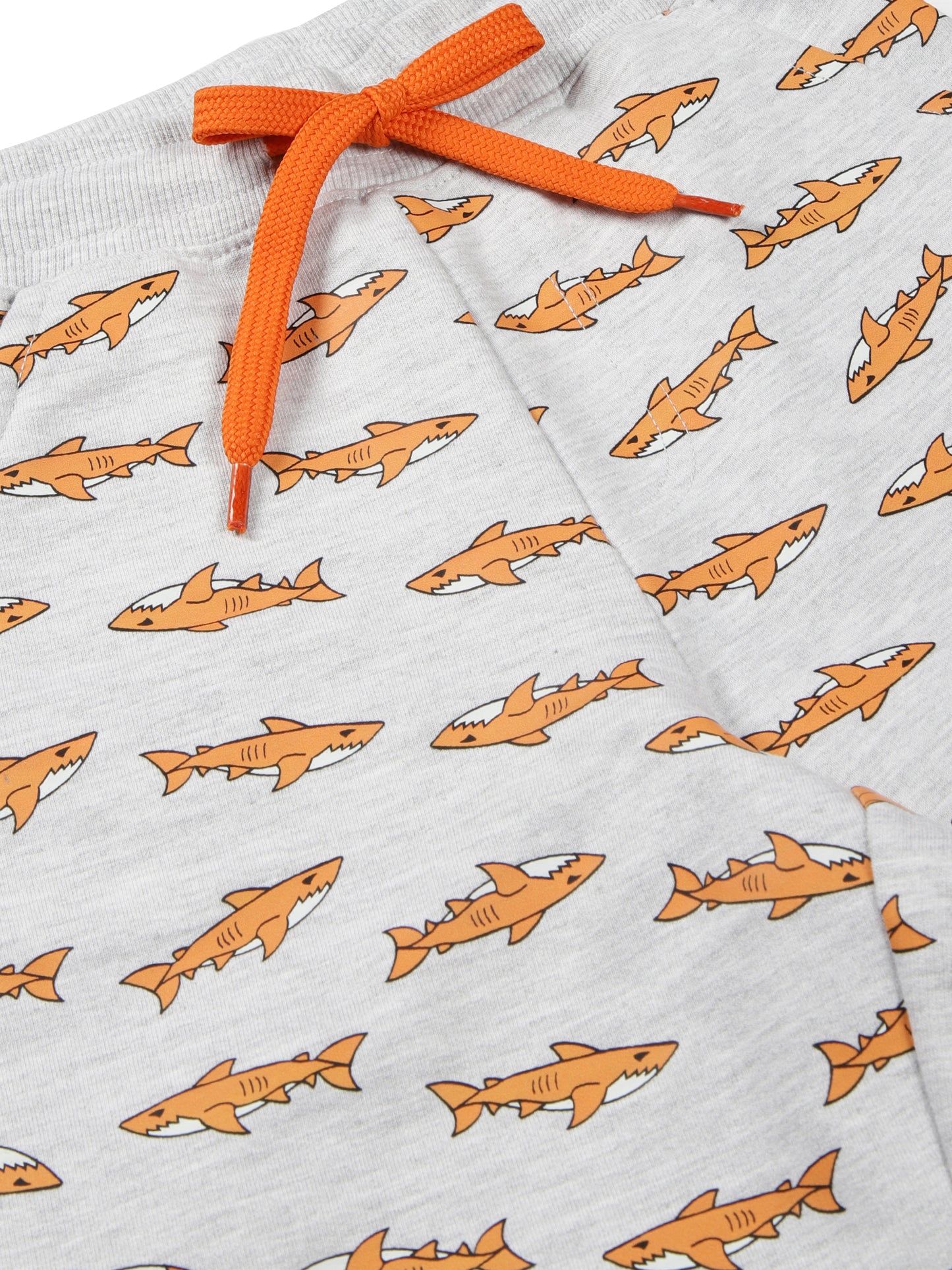 Plum Tree Boys Shark Print shorts-BLEACH MELANGE