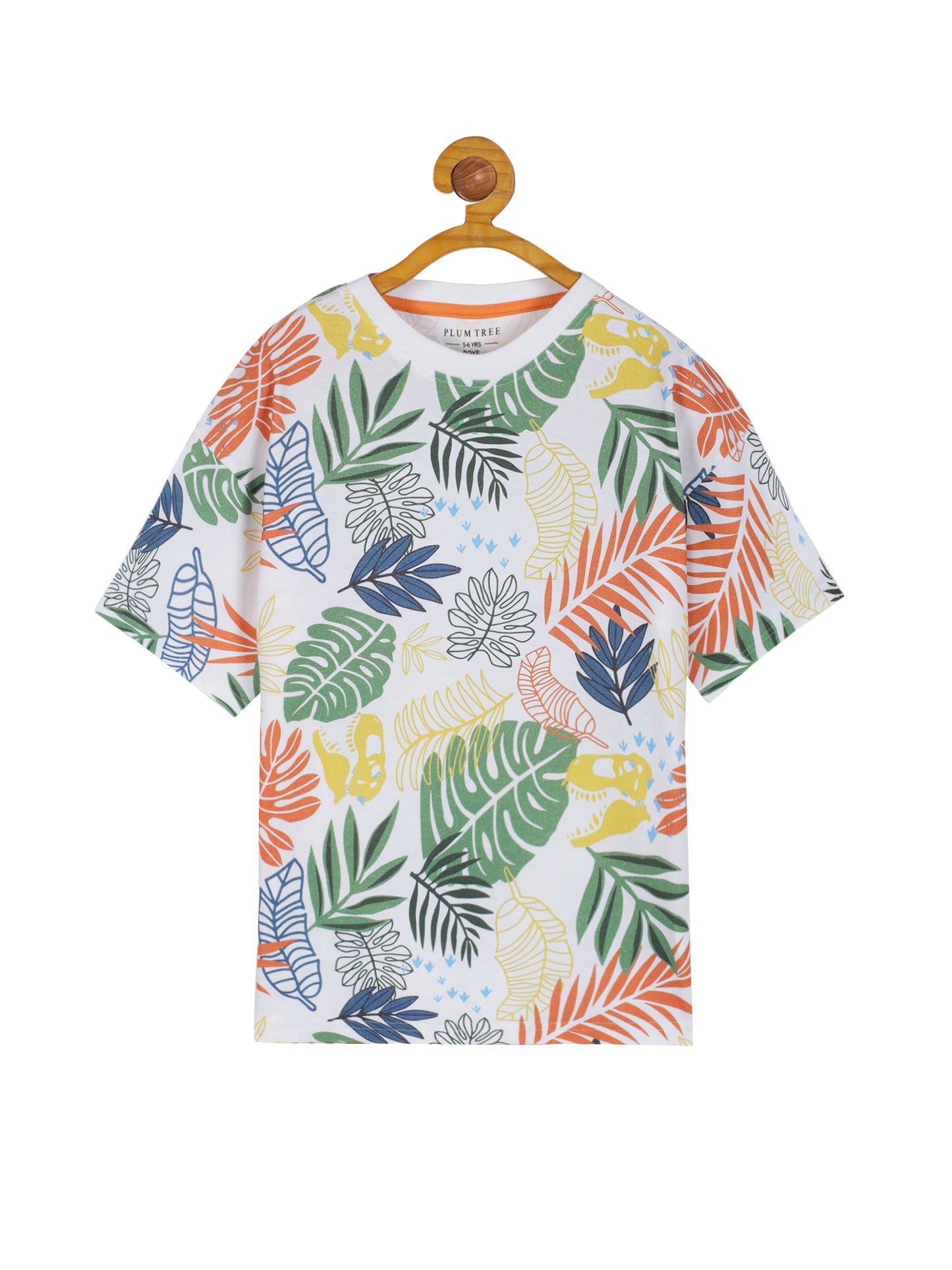 Plum Tree Boys Half Sleeve Oversized T-shirt( Pack of 2)-OFF WHITE BLACK