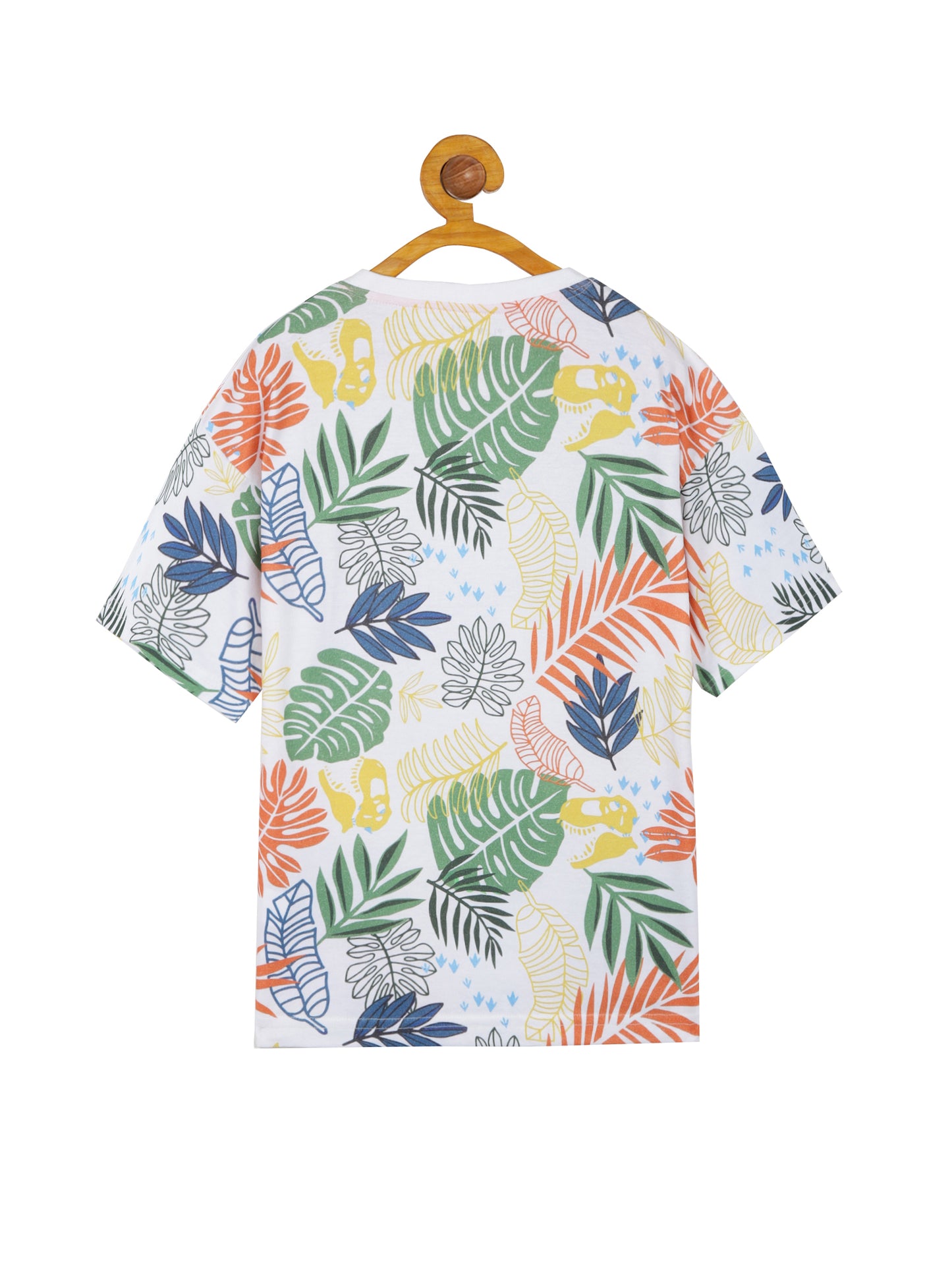 Plum Tree Boys Half Sleeve Oversized T-shirt( Pack of 2)-OFF WHITE BLACK