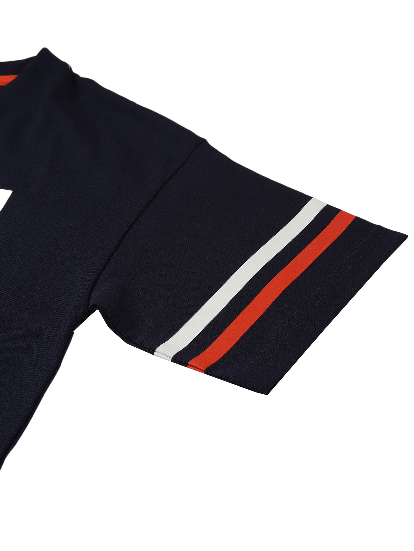 Plum Tree Boys Half Sleeve Oversized T-shirt( Pack of 2)-ORANGE NAVY