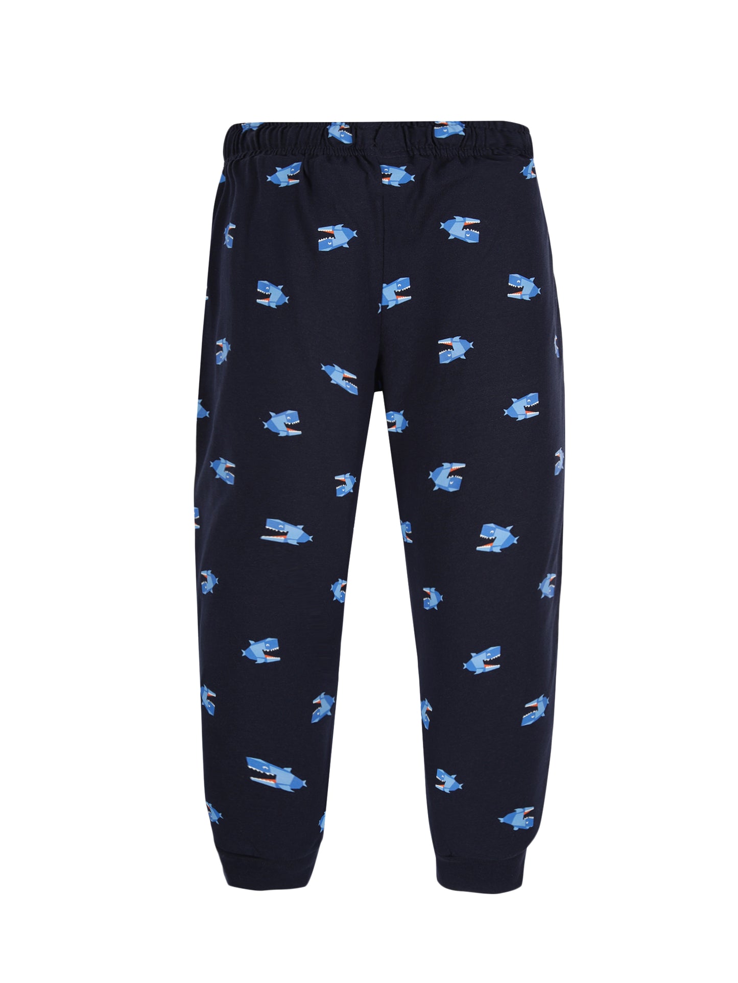 Plum Tree Boys New York Print Joggers track pant ( Pack of 2)-NAVY ORANGE