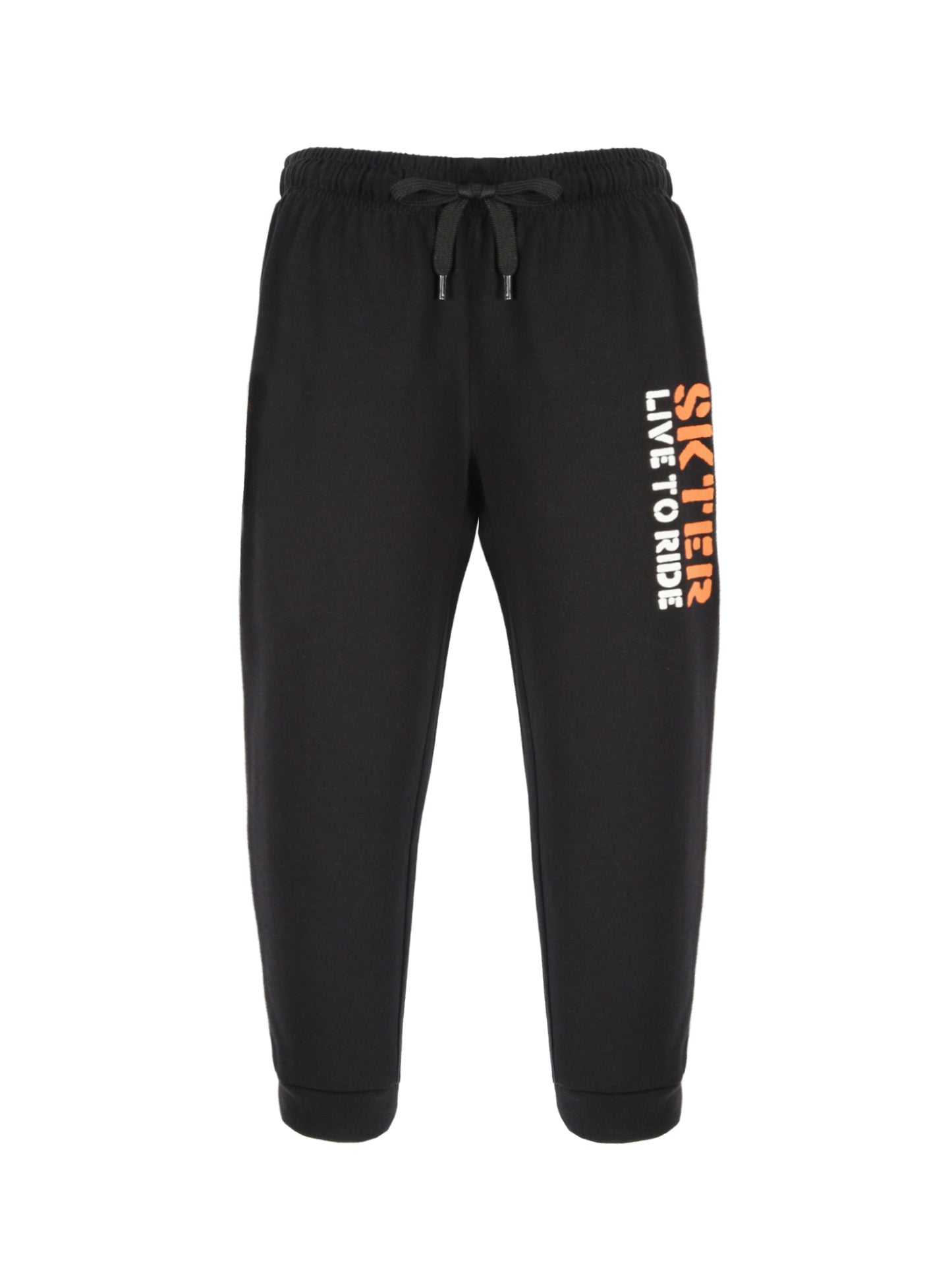 Plum Tree Boys Skater Print Joggers track pant ( Pack of 2)-MUSTARD BLACK