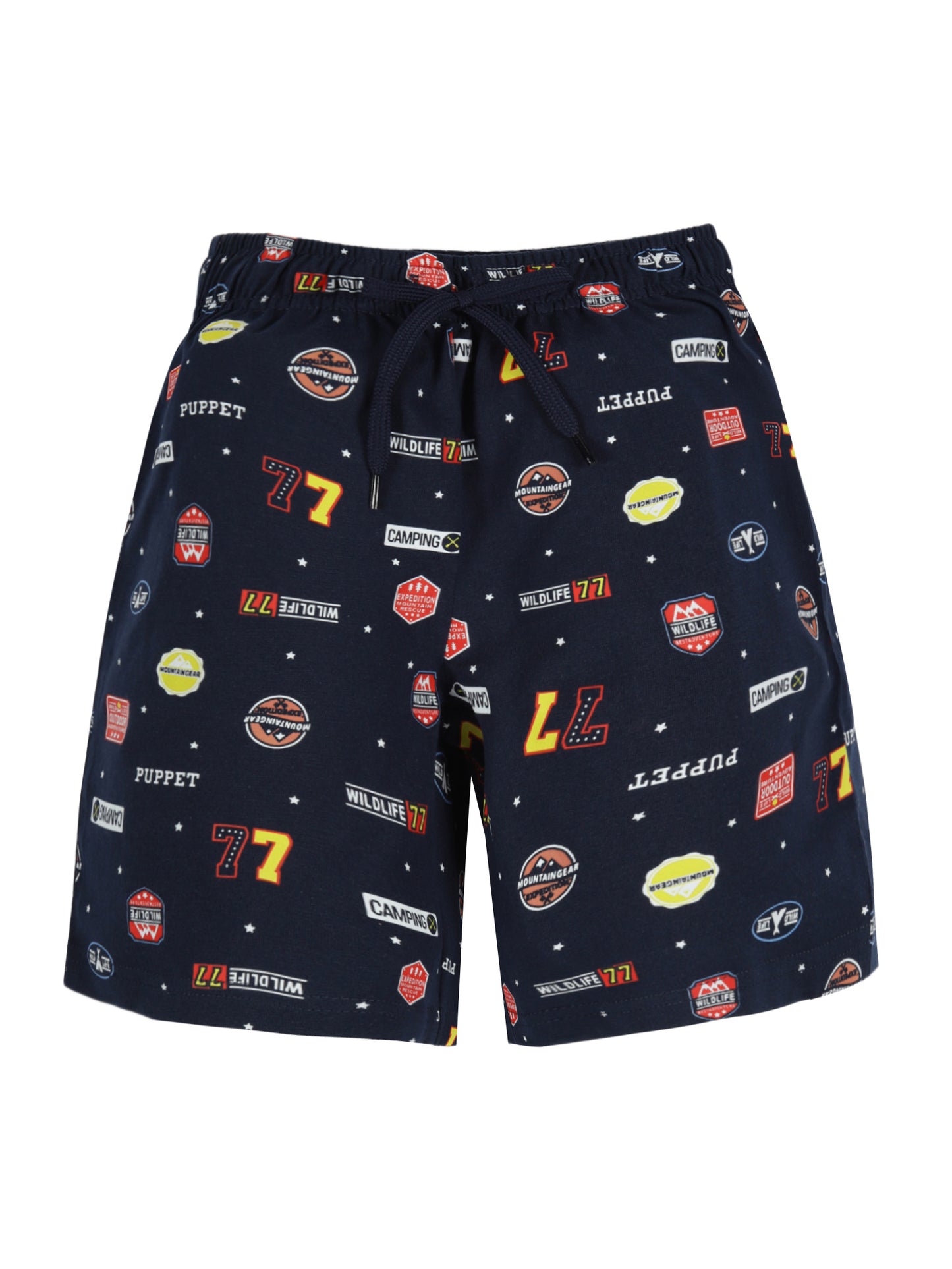 Plum Tree Boys Camoflague Printed shorts( Pack of 2)-CAMOFLAGUE NAVY