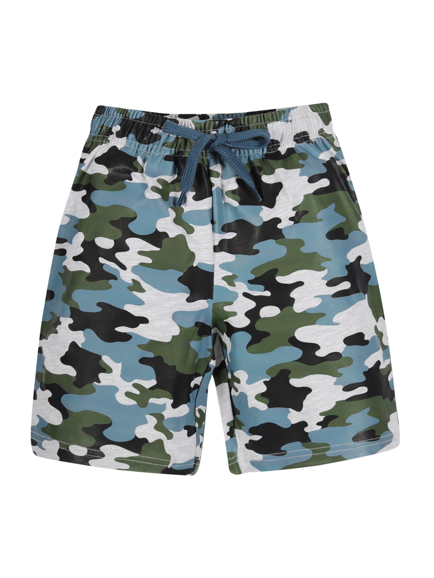 Plum Tree Boys Camoflague Printed shorts( Pack of 2)-CAMOFLAGUE NAVY