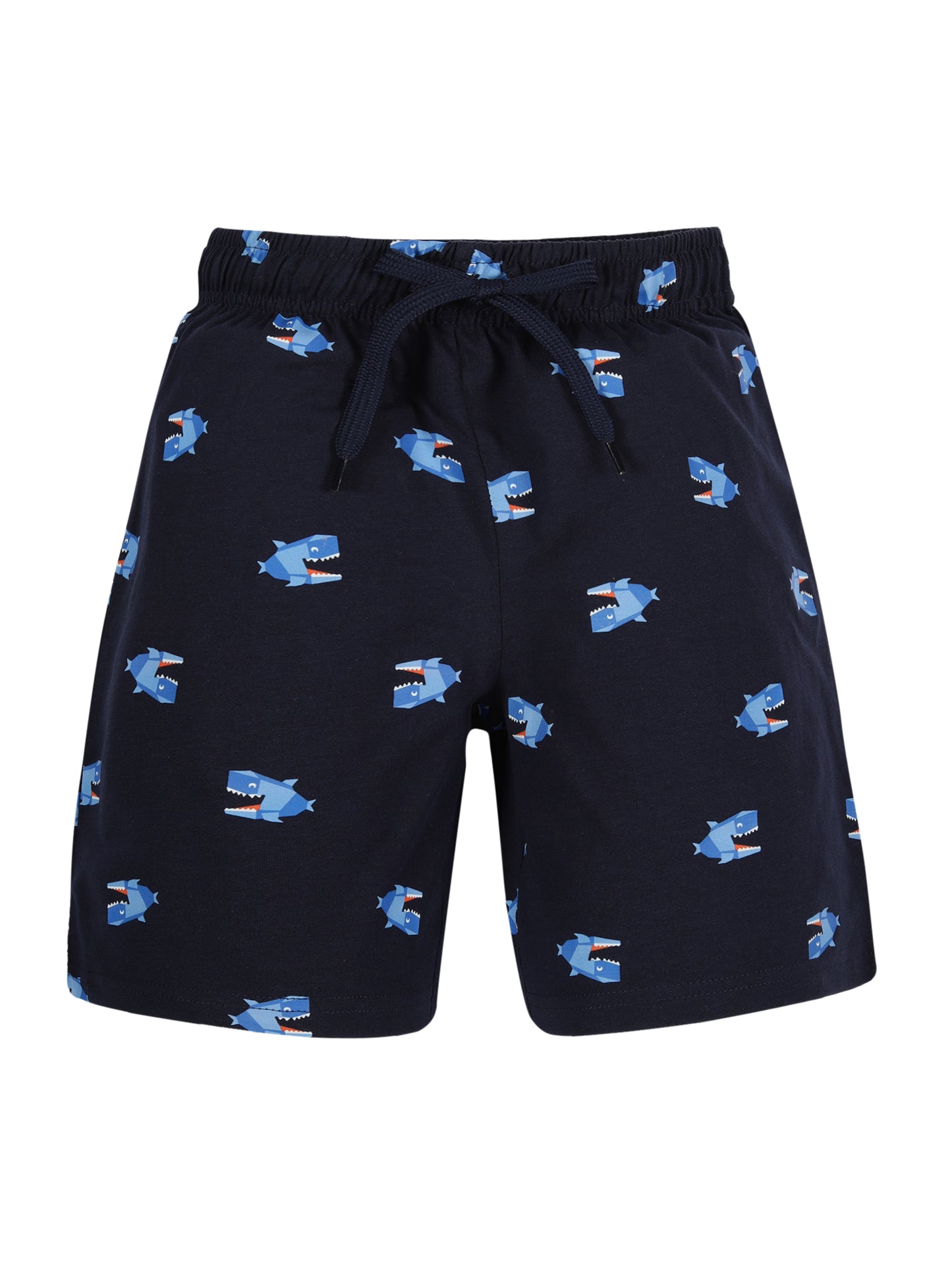 Plum Tree Boys Tiger Printed shorts( Pack of 2)-NAVY GREEN