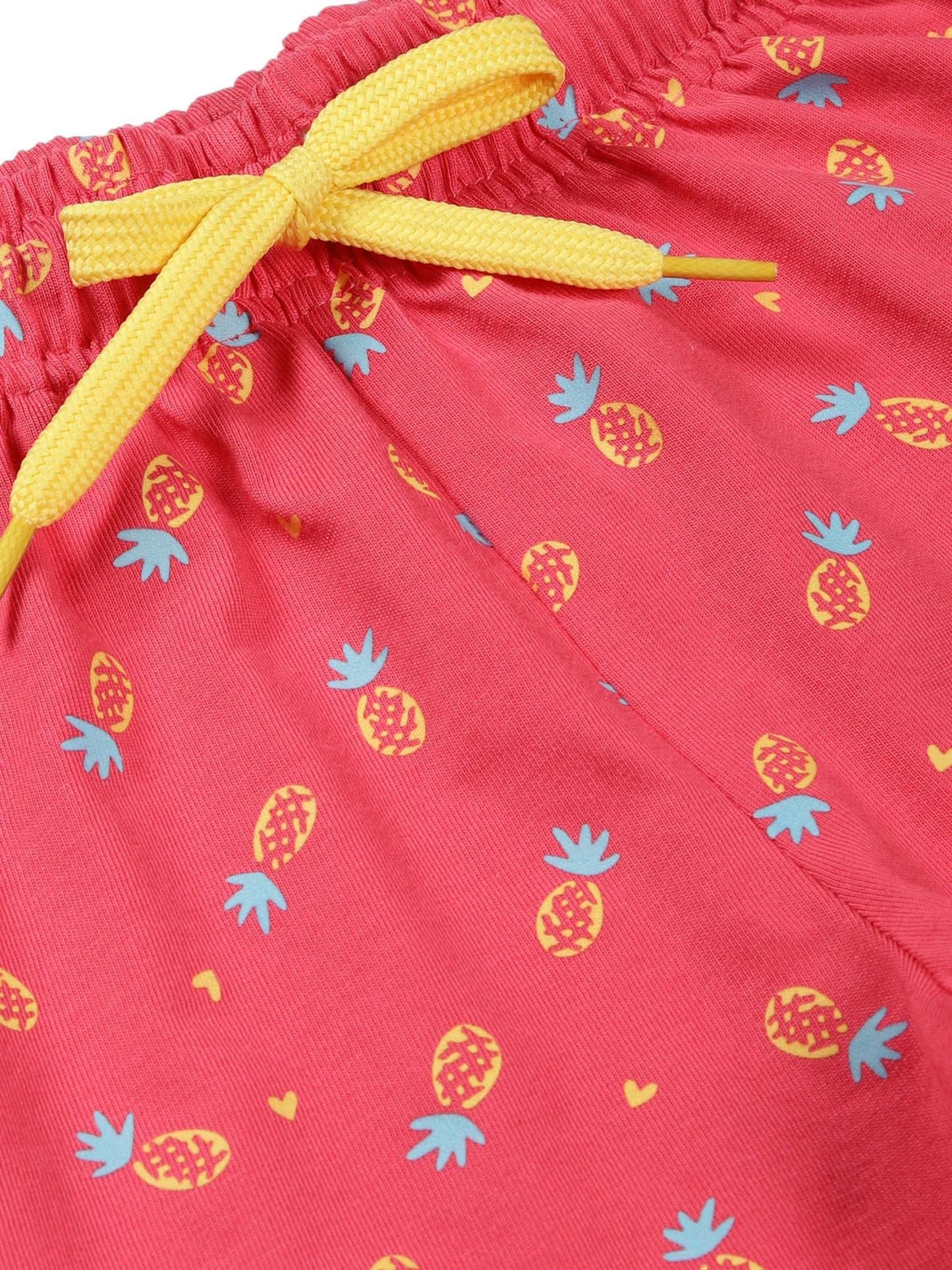 Plum Tree Girls All Over Rainbow Printed Shorts( Pack of 2)-BLUE PINK