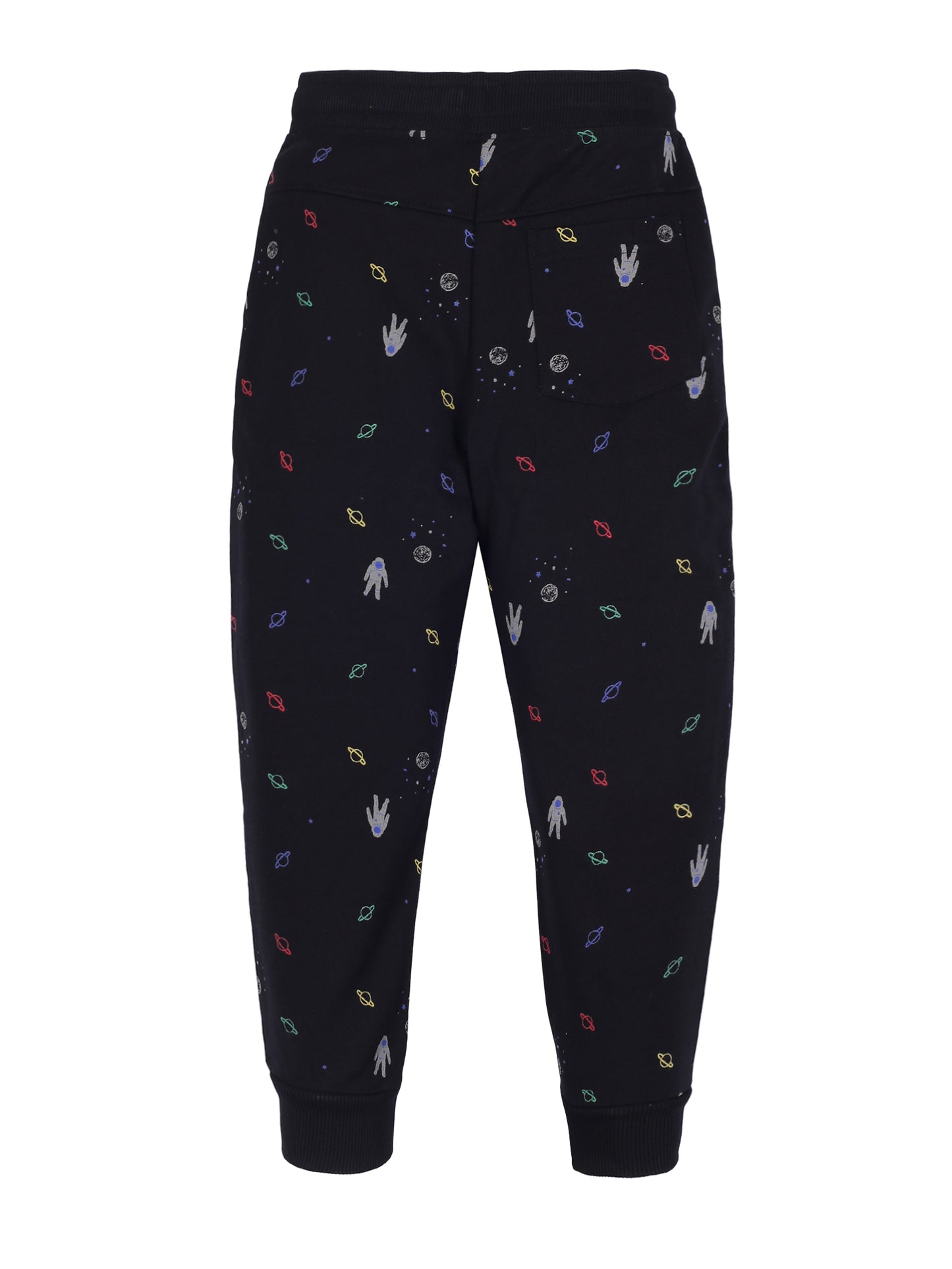 Boys Space Print Jogger Track Pant- Black