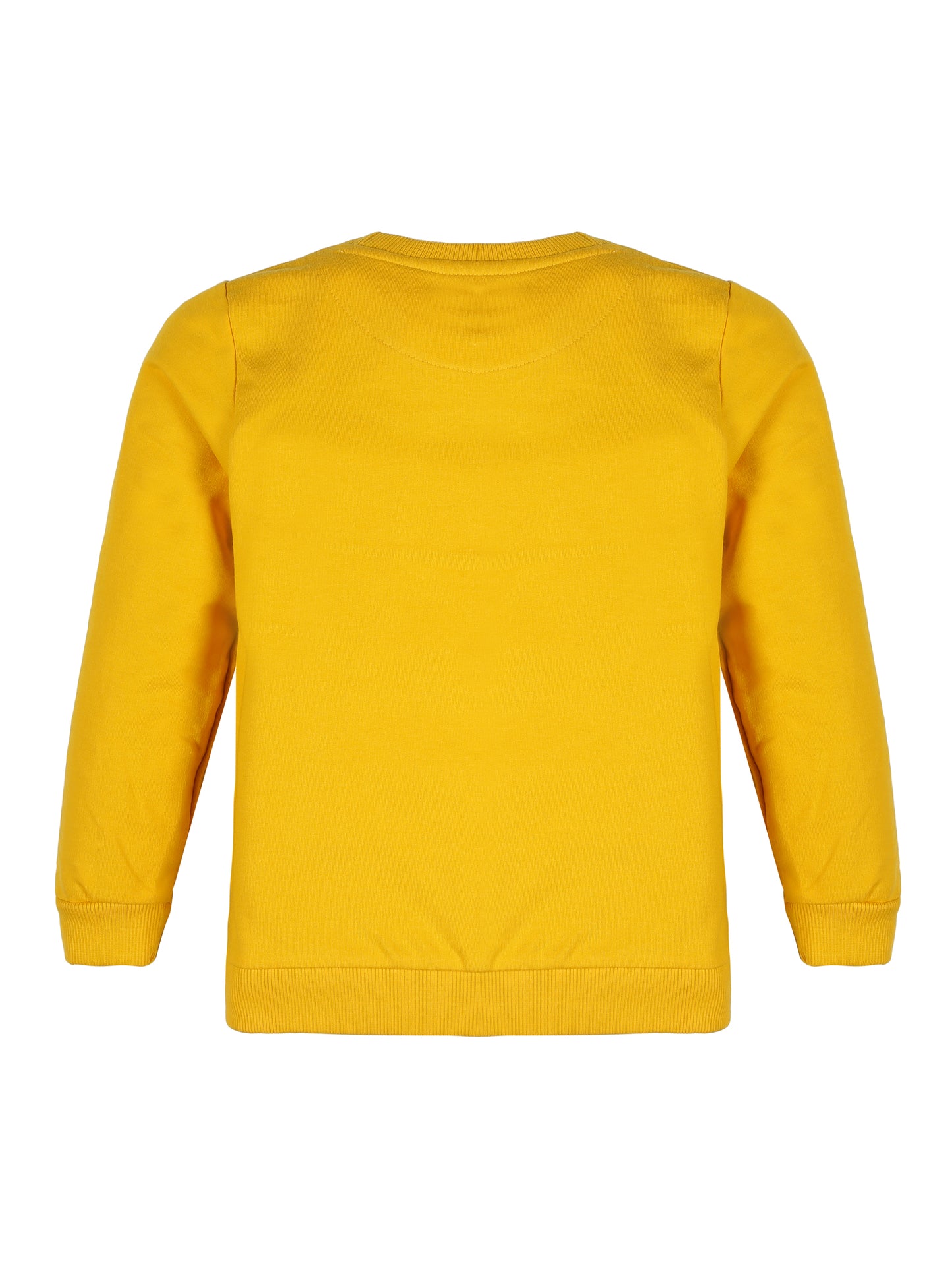 Boys Brave Heart Print Round neck Pullover Sweatshirt- Yellow