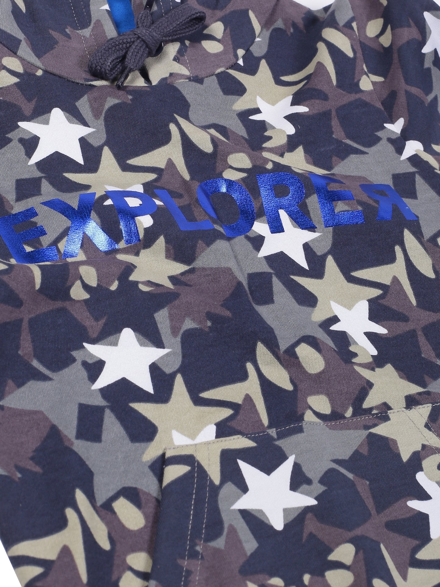 Boys Explorer Print Hoodie Sweatshirt- Camoflague