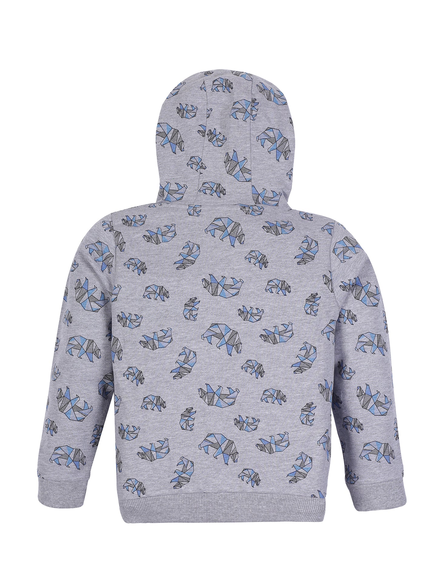 Boys Unstoppable Print Hoodie Sweatshirt- Grey Melange