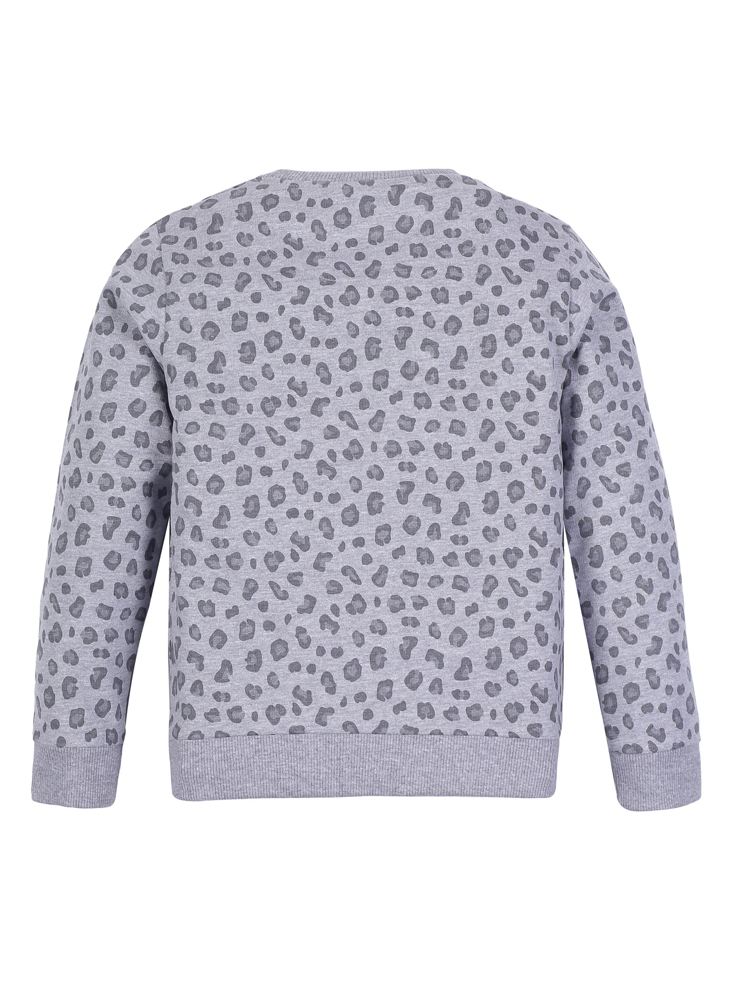 Girls Unfollow Rules print Round neck Pullover Sweatshirt- Grey