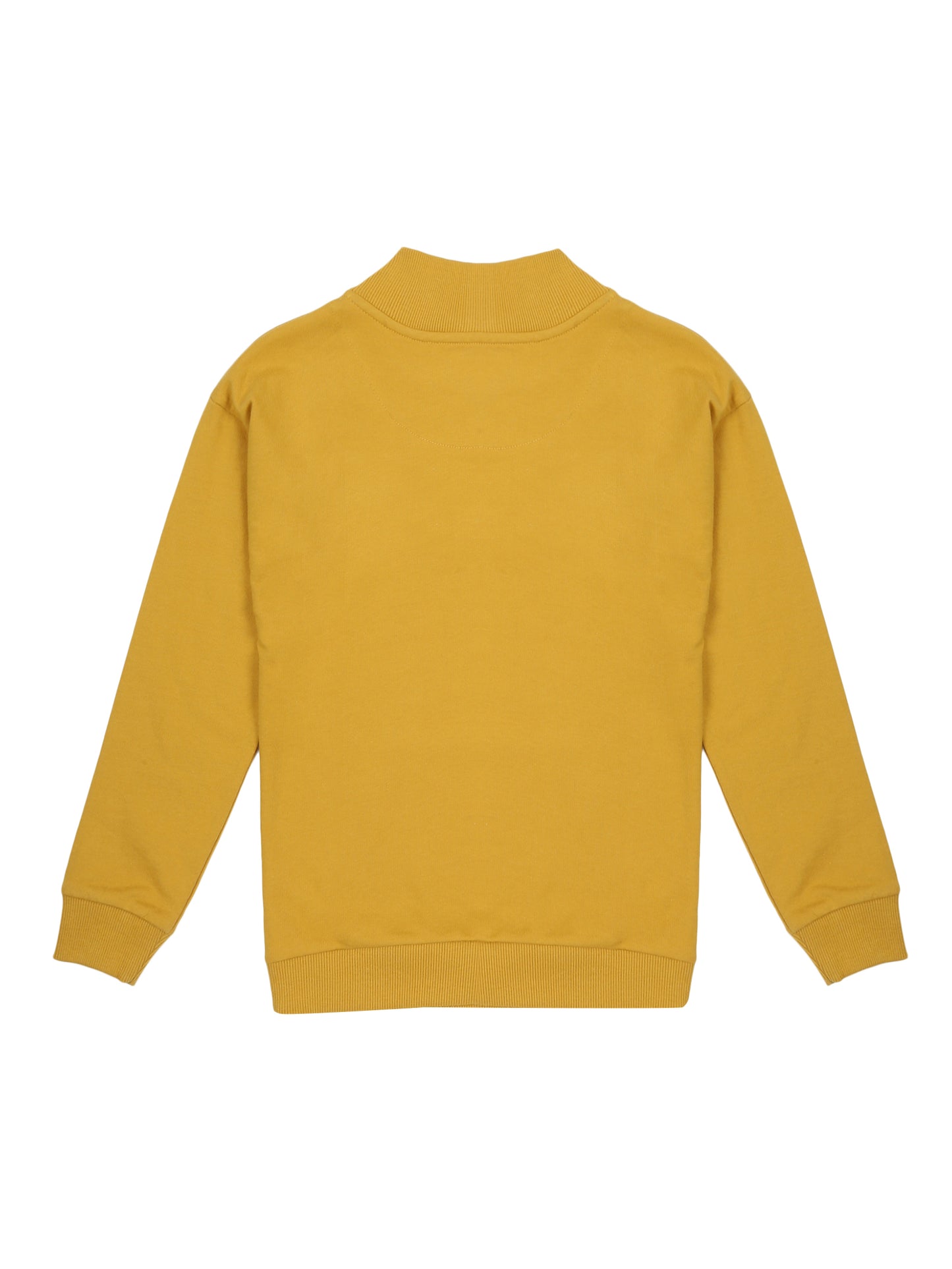 Boys Solid Half Zipper Sweatshirt- Yellow