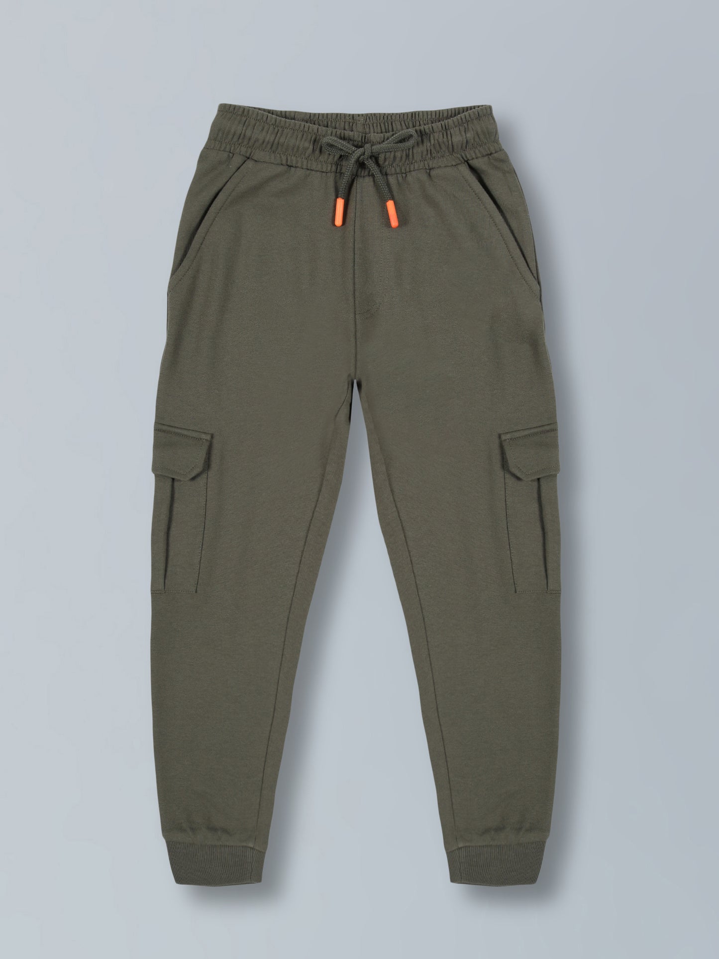 Boys Cargo Pocket Cotton Jogger - Olive