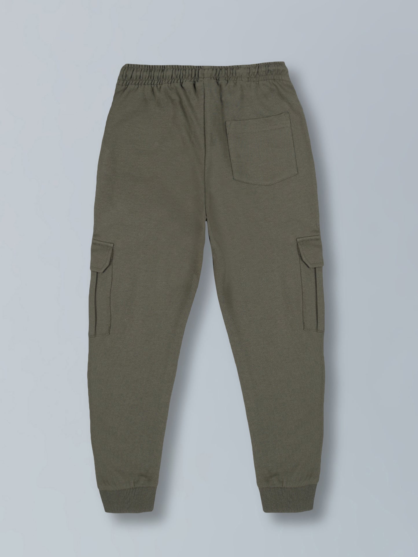 Boys Cargo Pocket Cotton Jogger - Olive