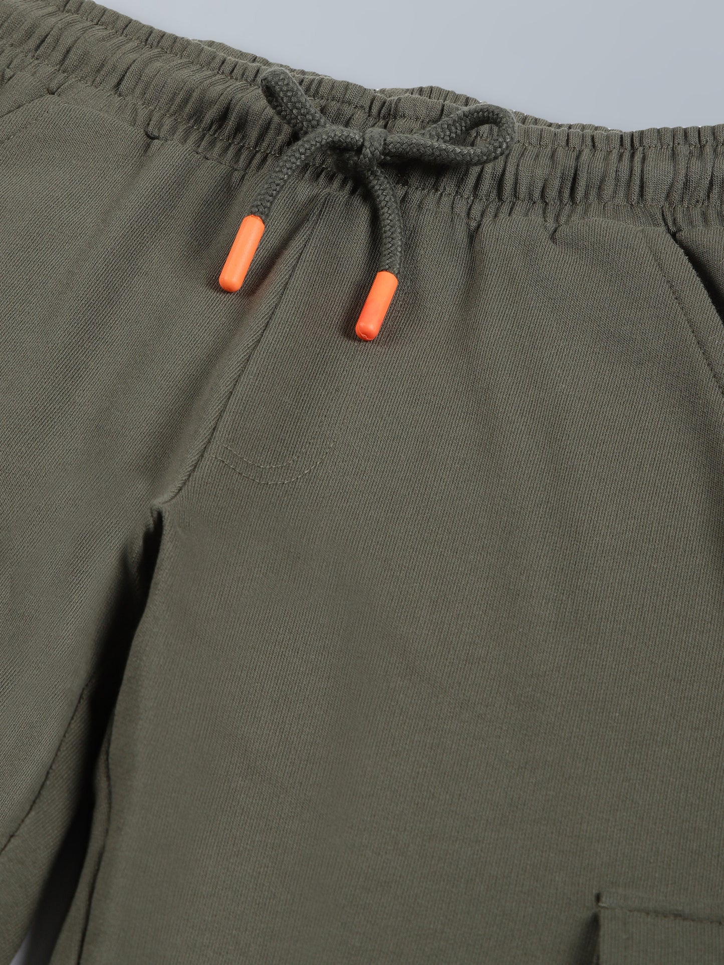 Boys Cargo Pocket Cotton Jogger - Olive