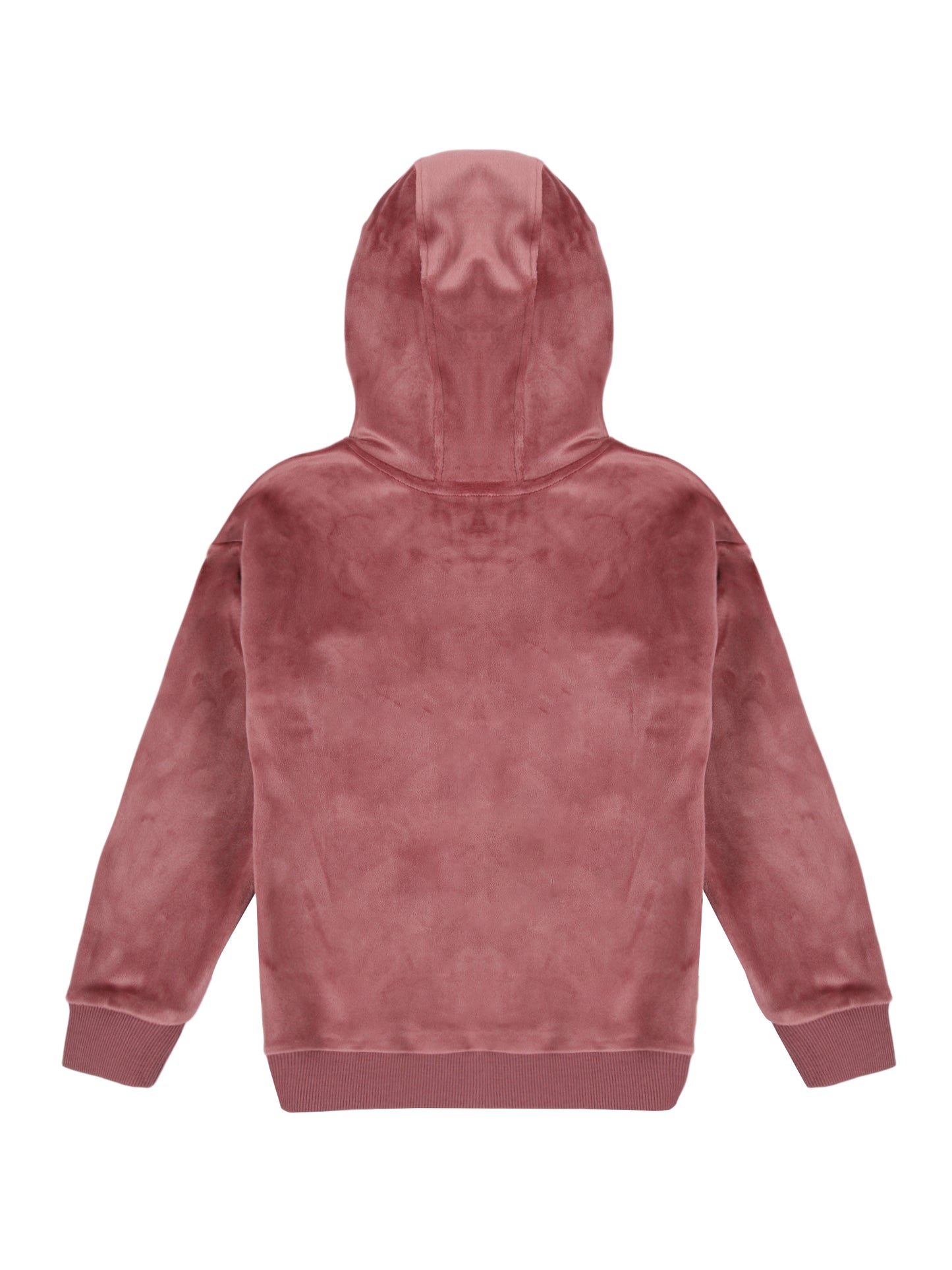 Crown Stone Velour Zip Through Hoodie - Winter Pink