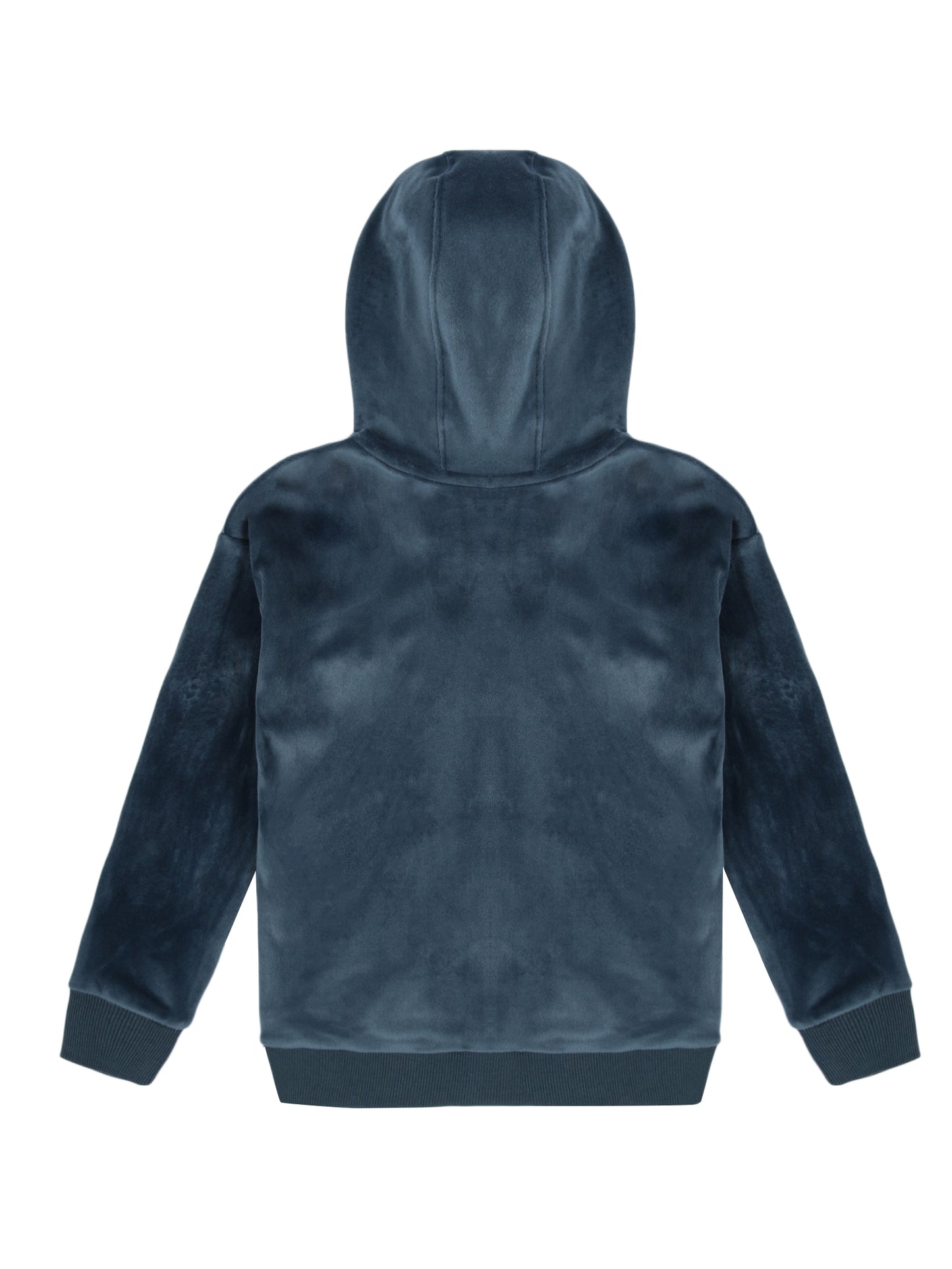 Crown Stone Velour Zip Through Hoodie - MidNight Blue