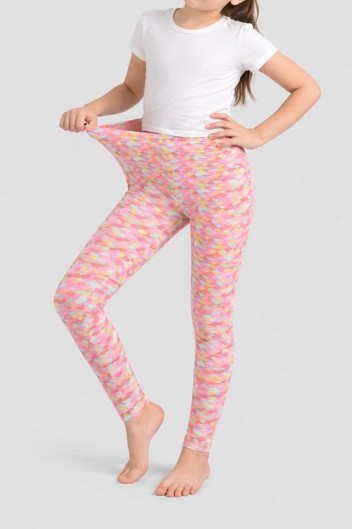 Girls Cotton Lycra Stretch Printed Legging Pack of 2