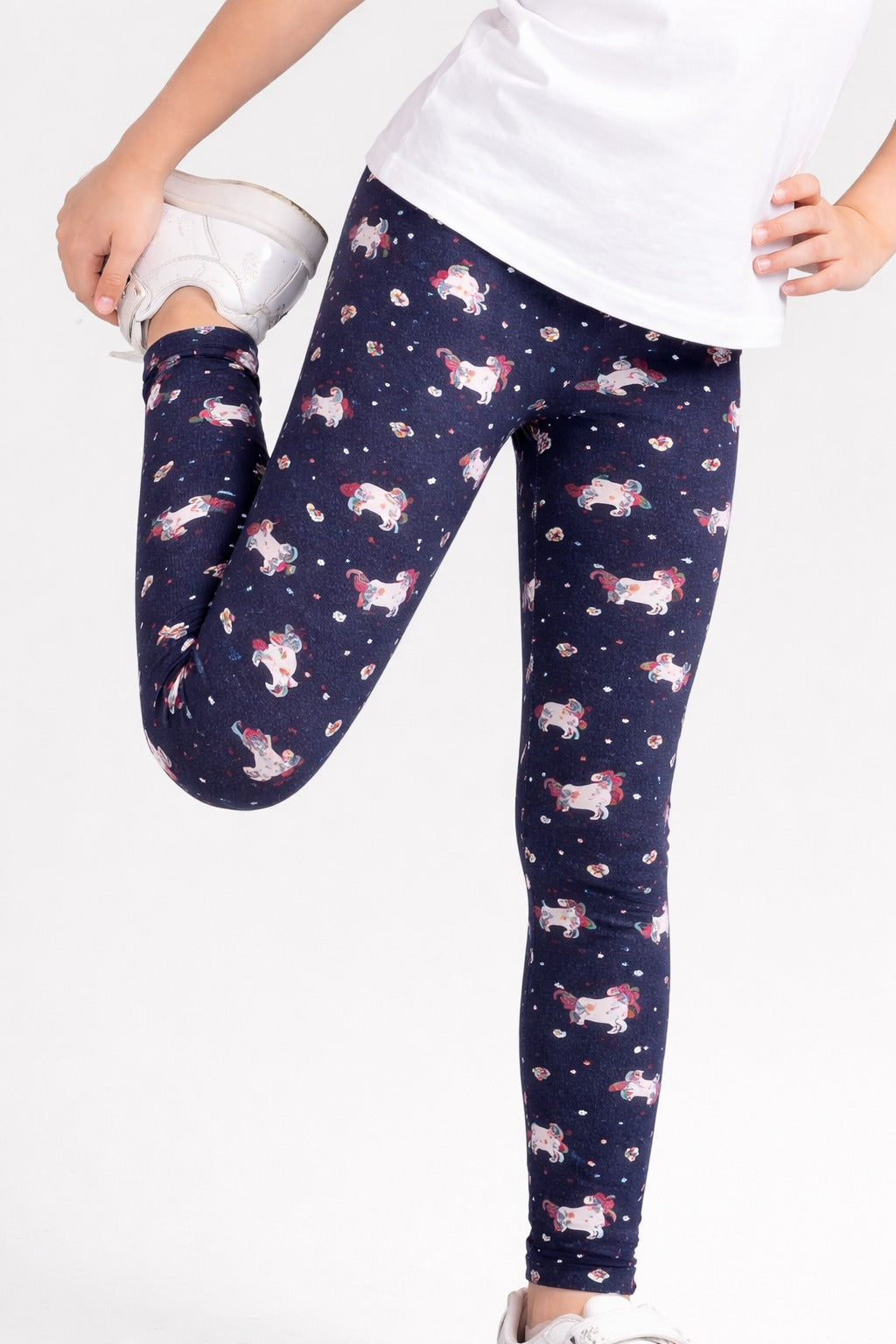 Girls Cotton Lycra Stretch Printed Legging Pack of 2