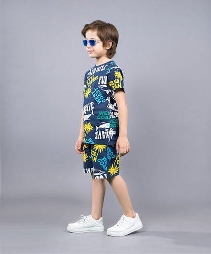 Boys Premium Cotton Top & Shorts Co-ord Set
