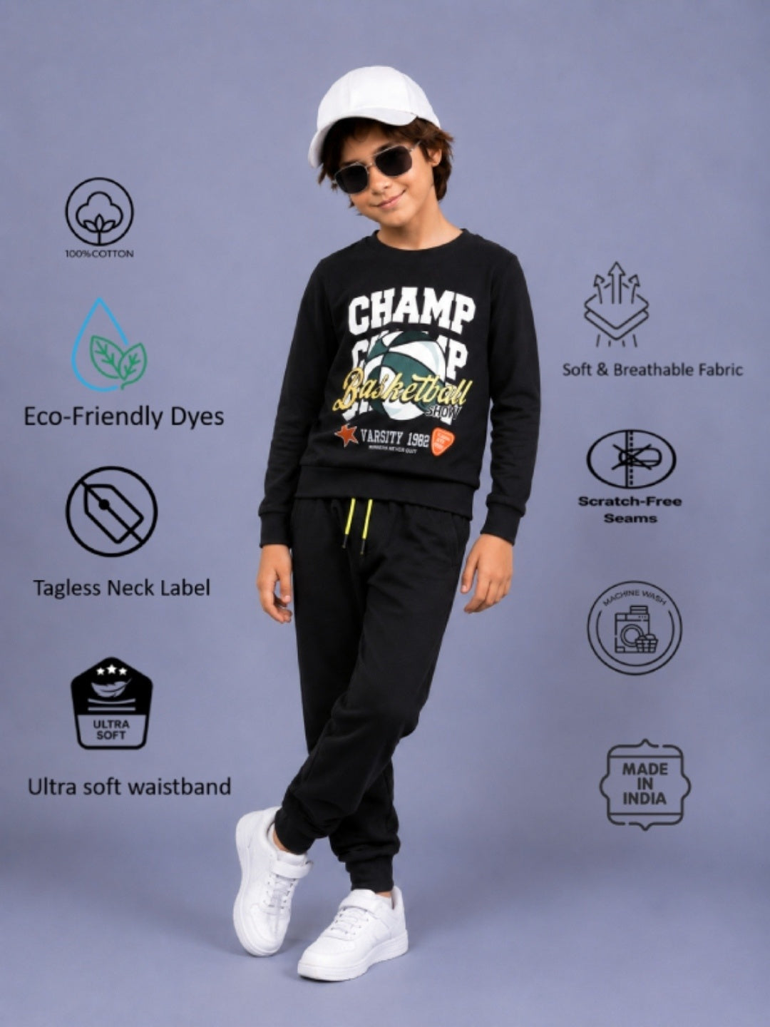 Boys Premium Soft Cotton full sleeve T-shirt and jogger pant Clothing Set