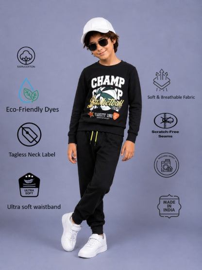 Boys Premium Soft Cotton full sleeve T-shirt and jogger pant Clothing Set