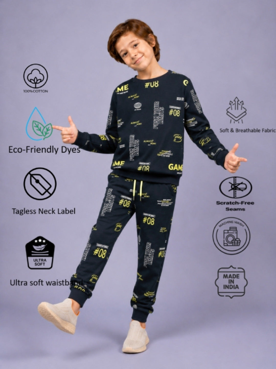 Boys Premium Soft Cotton full sleeve T-shirt and jogger pant Clothing Set