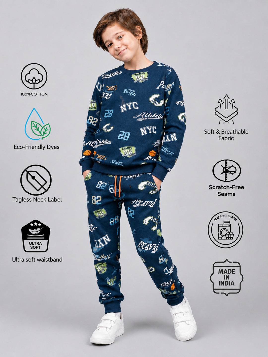 Boys Premium Soft Cotton full sleeve T-shirt and jogger pant Clothing Set
